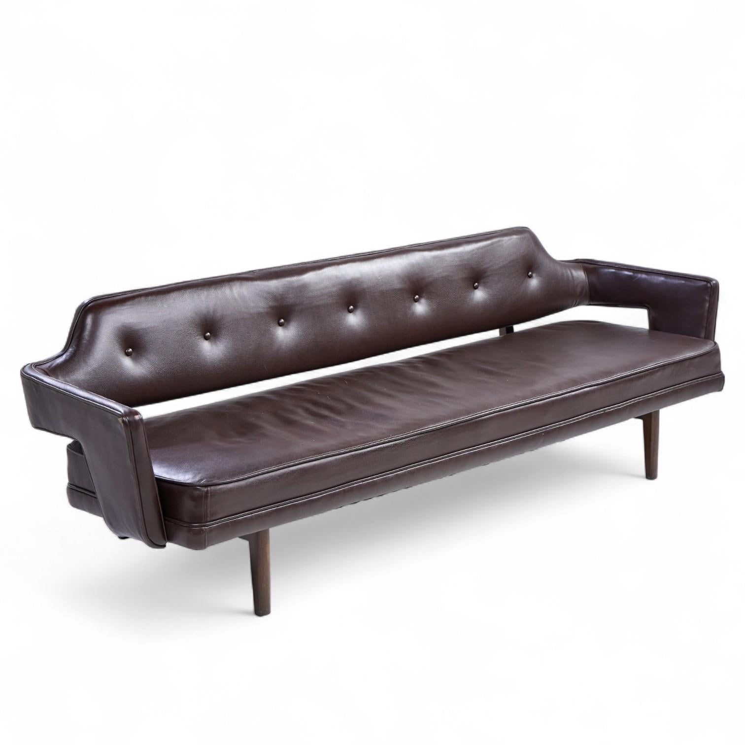 Edward Wormley for Dunbar Model 486 Mid Century Bracket Back Sofa For Sale 2