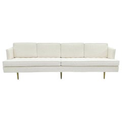 Edward Wormley for Dunbar Model 4906-A Bouclé and Brass Sofa, Reupholstered