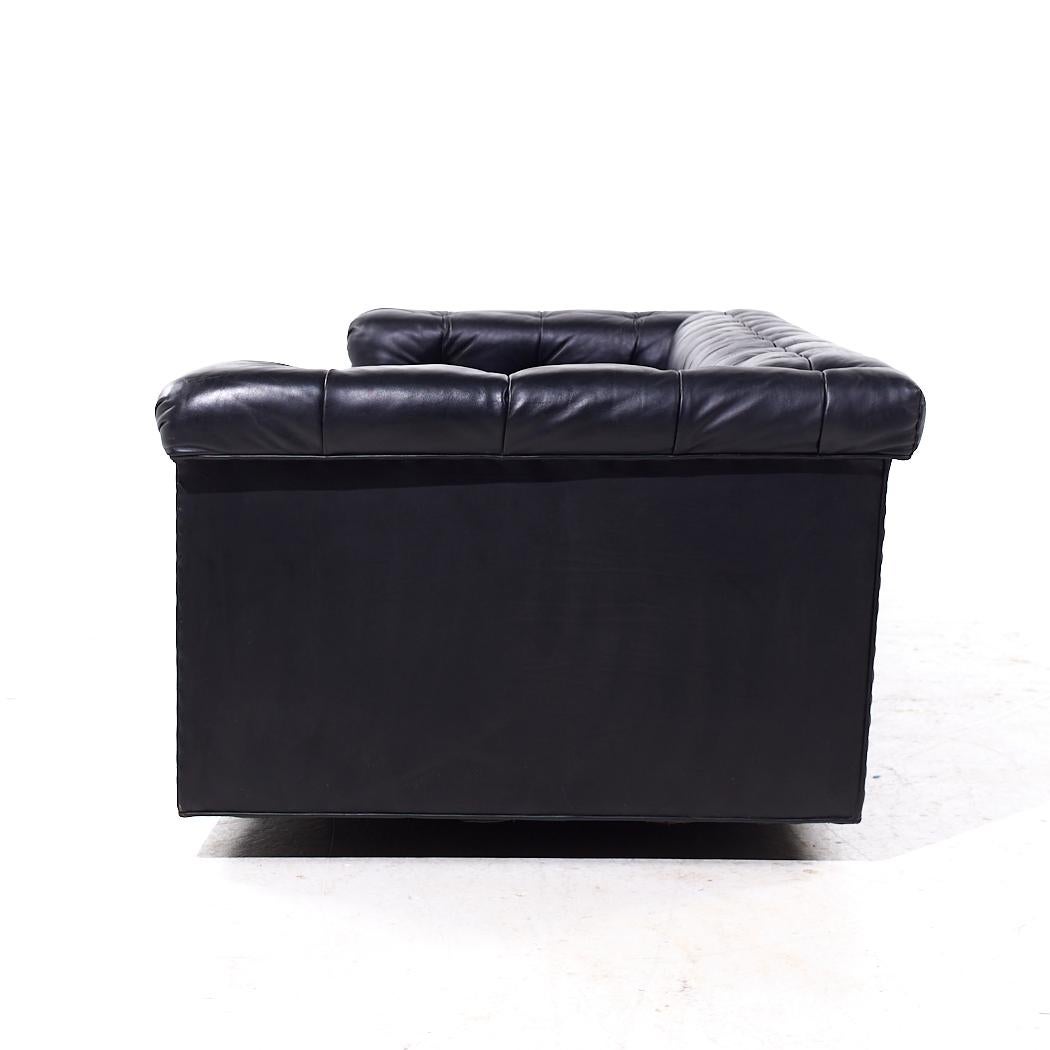 Edward Wormley für Dunbar Modell 5407 Schwarzes Leder-Party-Sofa aus der Mitte des Jahrhunderts im Zustand „Gut“ im Angebot in Countryside, IL