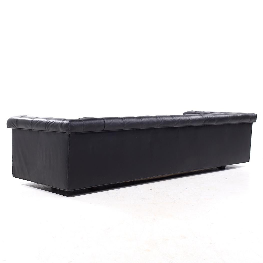 Edward Wormley für Dunbar Modell 5407 Schwarzes Leder-Party-Sofa aus der Mitte des Jahrhunderts (Ende des 20. Jahrhunderts) im Angebot