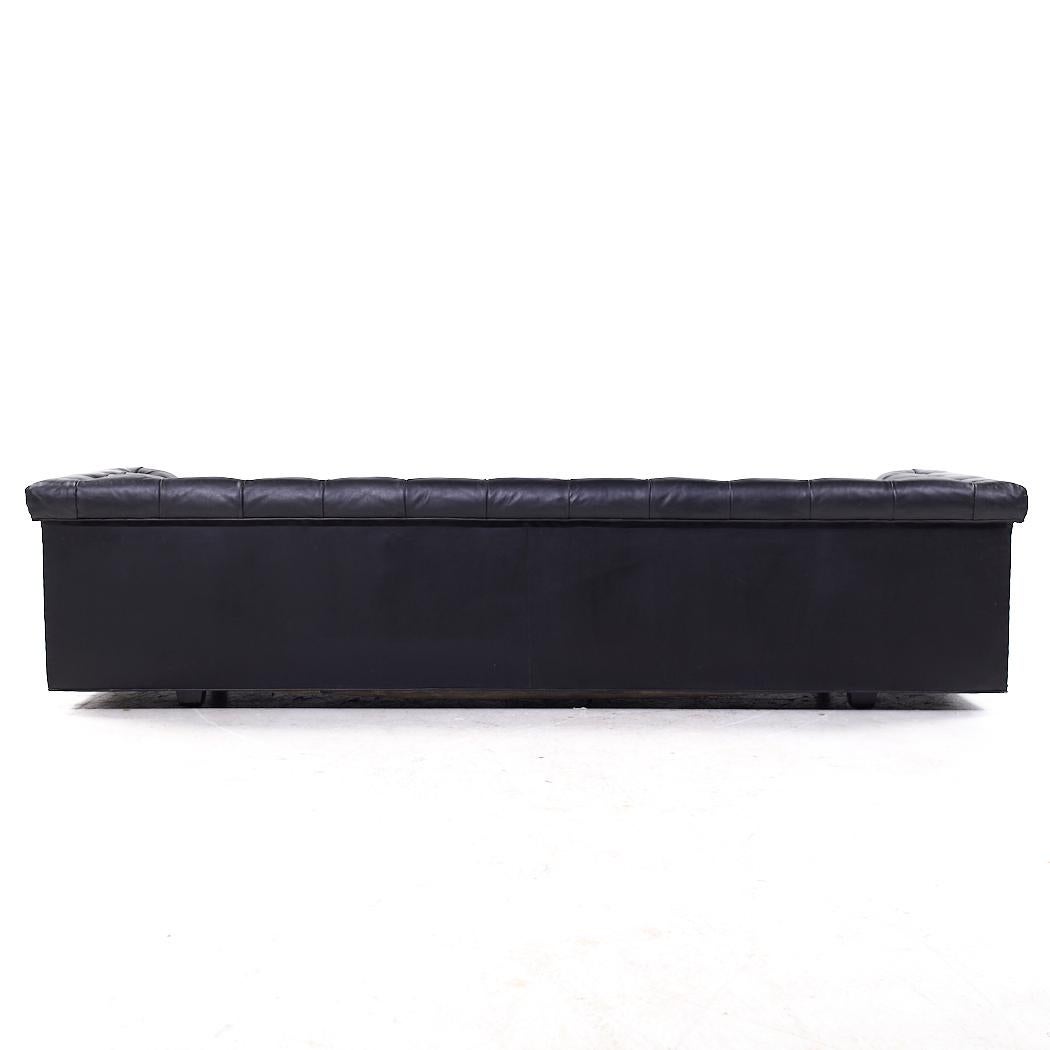 Edward Wormley für Dunbar Modell 5407 Schwarzes Leder-Party-Sofa aus der Mitte des Jahrhunderts im Angebot 1