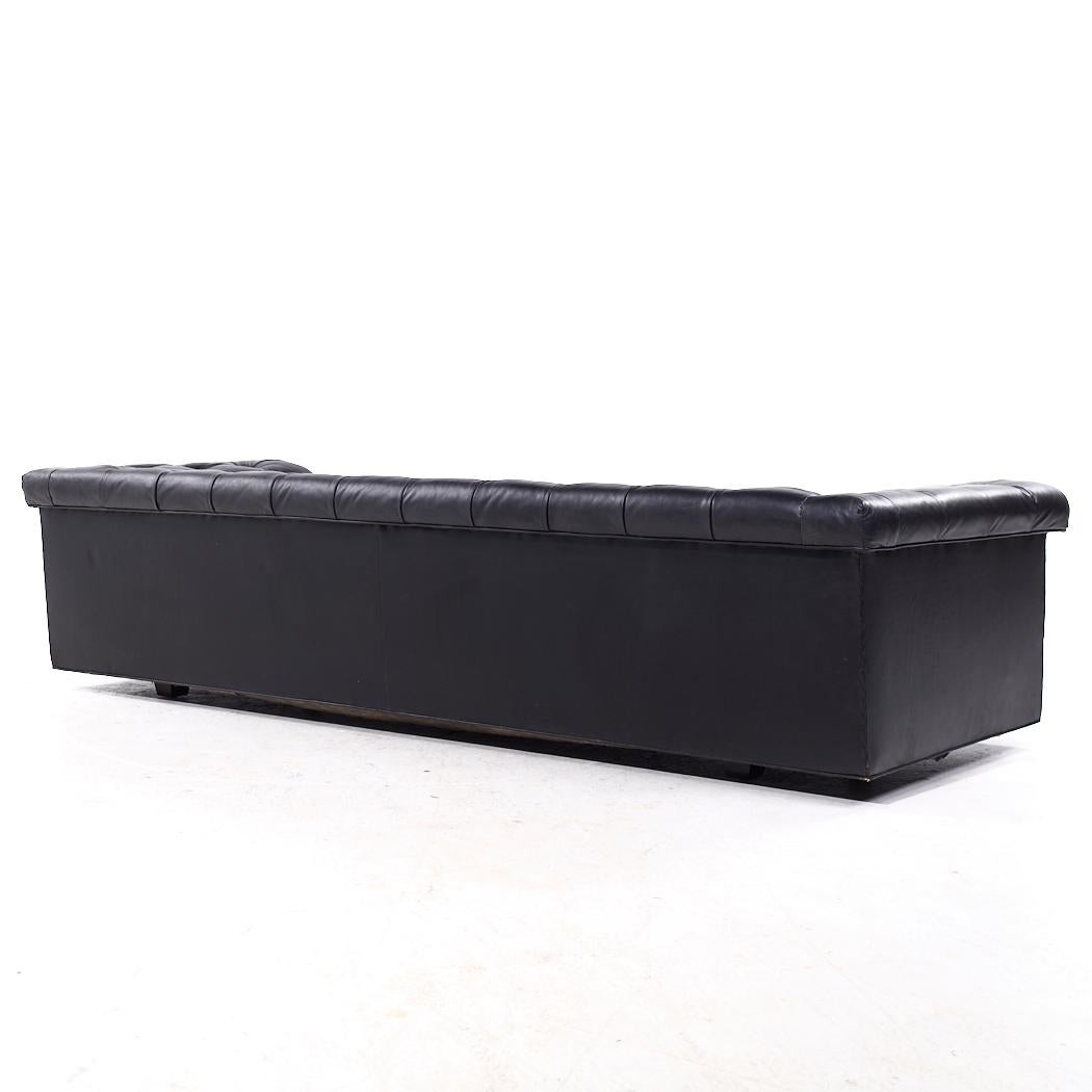 Edward Wormley für Dunbar Modell 5407 Schwarzes Leder-Party-Sofa aus der Mitte des Jahrhunderts im Angebot 2