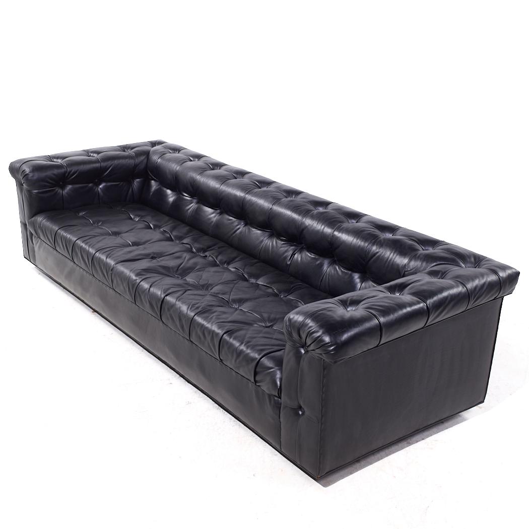 Edward Wormley für Dunbar Modell 5407 Schwarzes Leder-Party-Sofa aus der Mitte des Jahrhunderts im Angebot 3