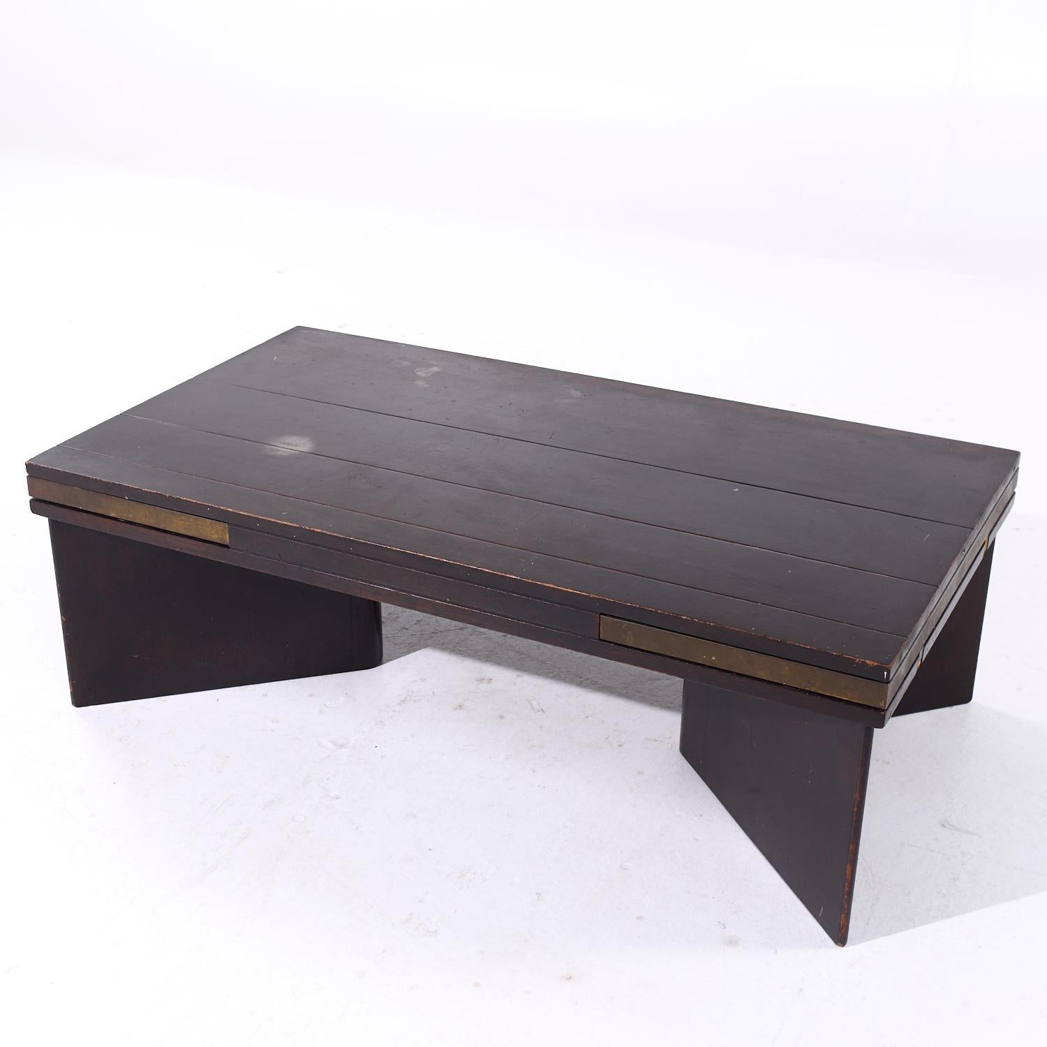 Edward Wormley for Dunbar #5427 Mahogany, Brass & Murano Glass Tile Coffee Table in vendita 3