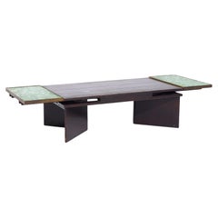 Edward Wormley for Dunbar #5427 Mahogany, Brass & Murano Glass Tile Coffee Table