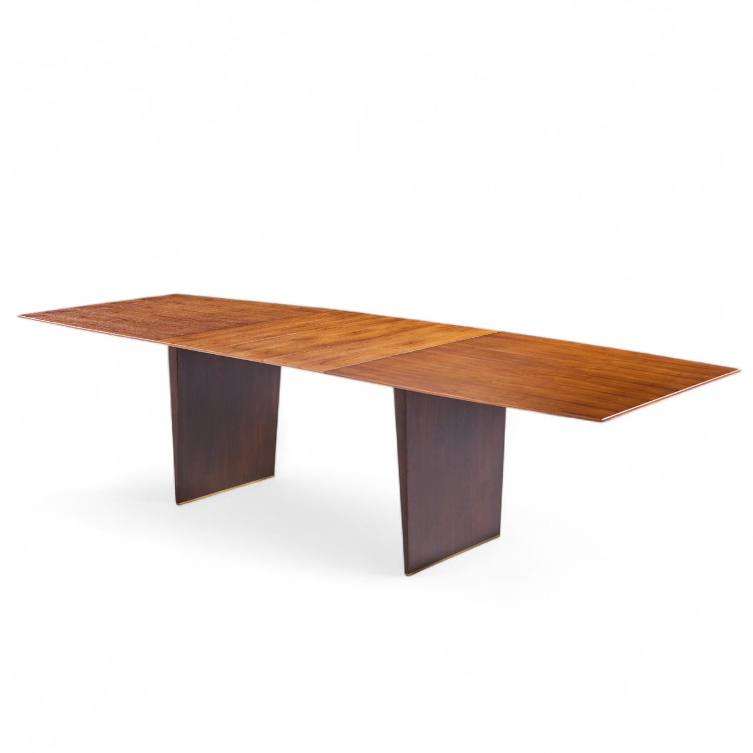 Mid-Century Modern Edward Wormley for Dunbar Model 5460 MCM TAWI Wood Dining Table with 3 Leaves For Sale
