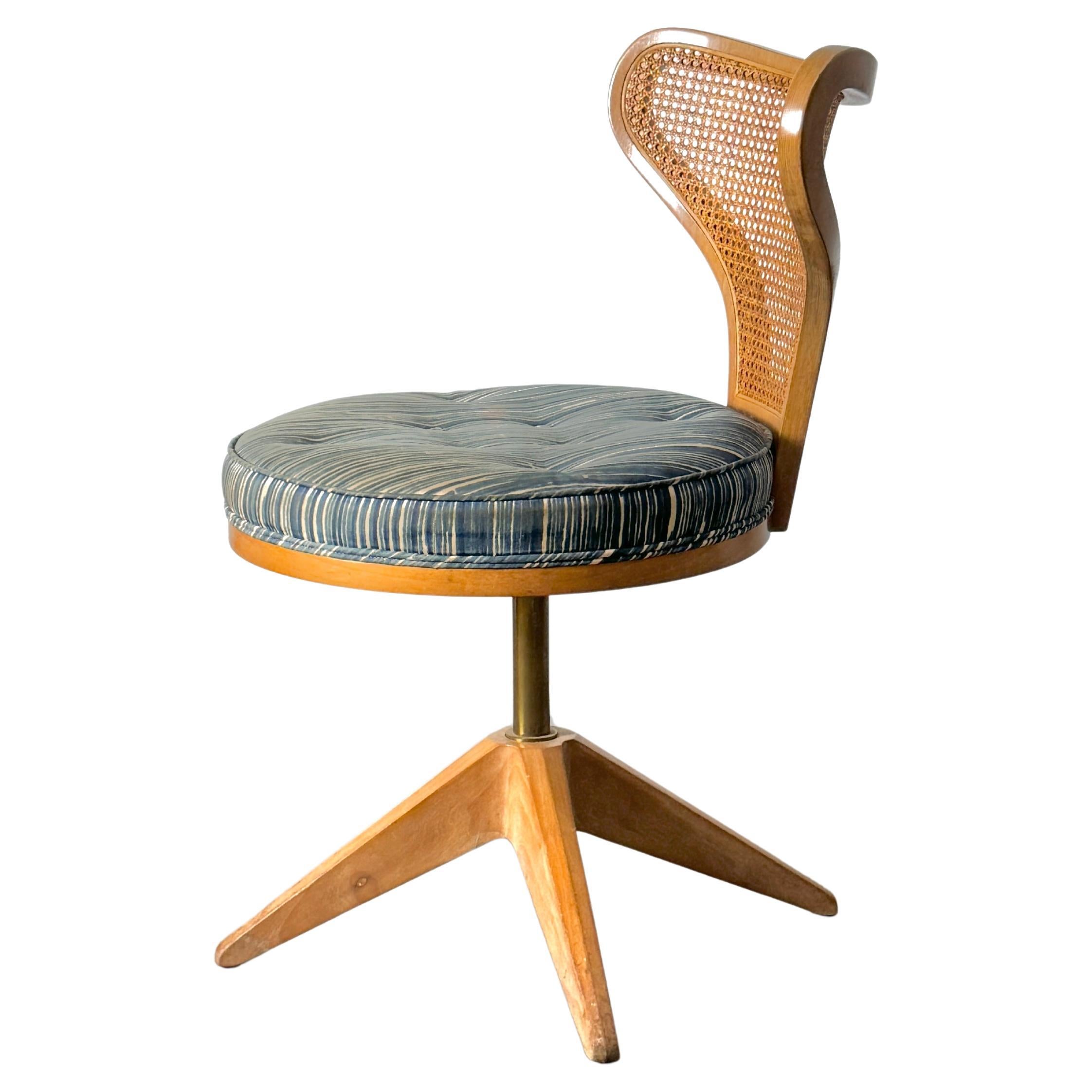Edward Wormley for Dunbar Model 5522 Cane Swivel Chair