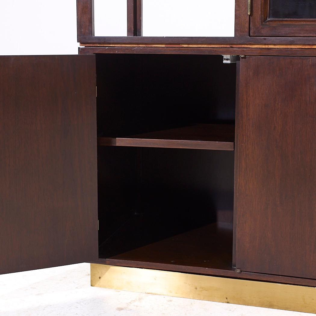 Ottone Edward Wormley per Dunbar Modello 6027 MCM Divisorio curvo in mogano e ottone in vendita