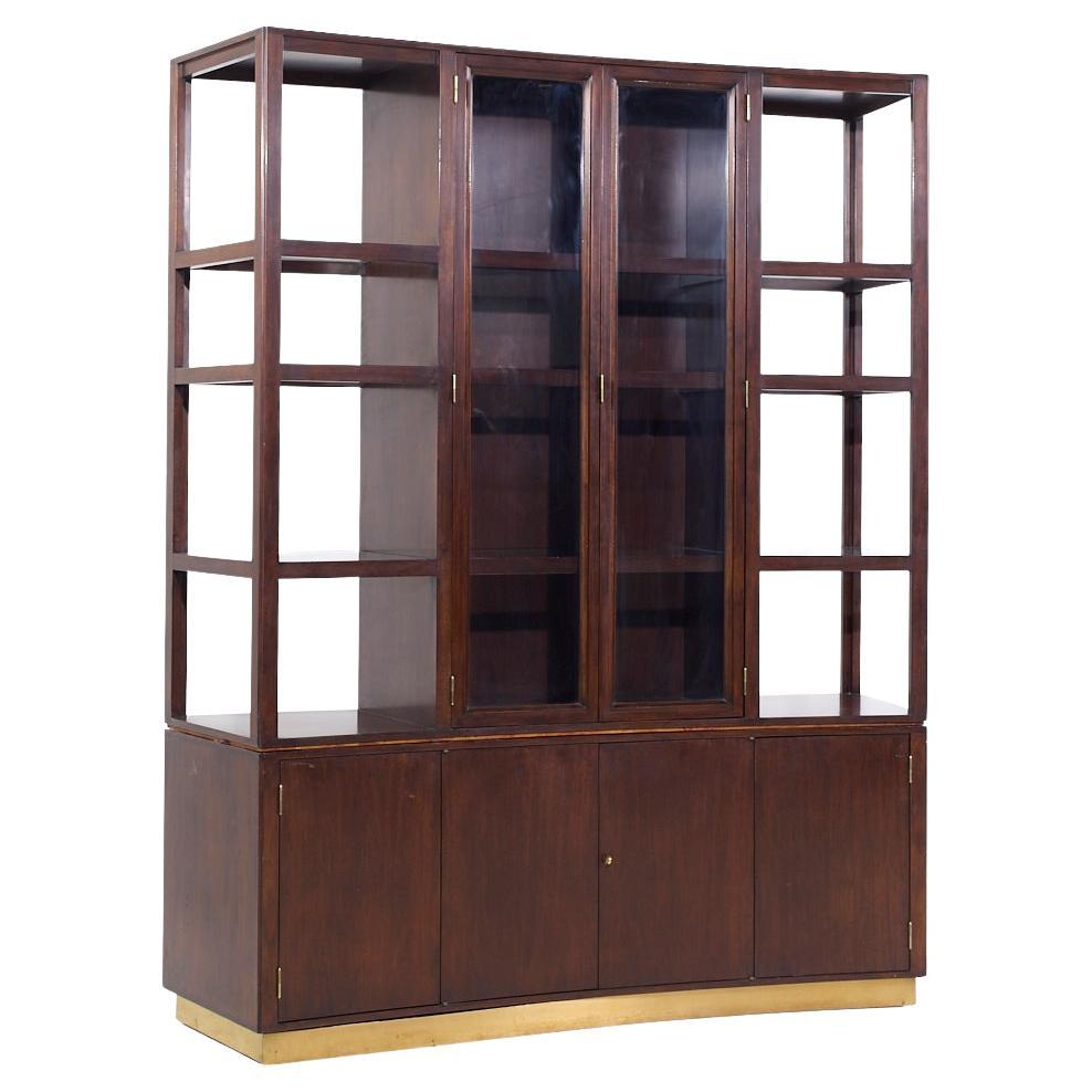 Edward Wormley für Dunbar Modell 6027 MCM Mahagoni und Messing geschwungener Raumtrenner