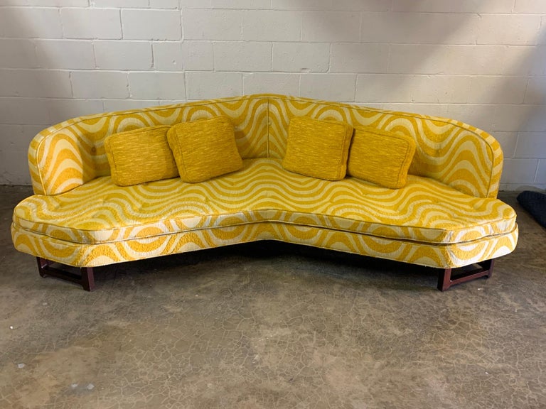 Edward Wormley for Dunbar Model 6329A Large Angled Sofa In Good Condition For Sale In Dallas, TX