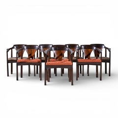 Edward Wormley for Dunbar Model 935 Walnut and Rosewood Chairs - Set of 8