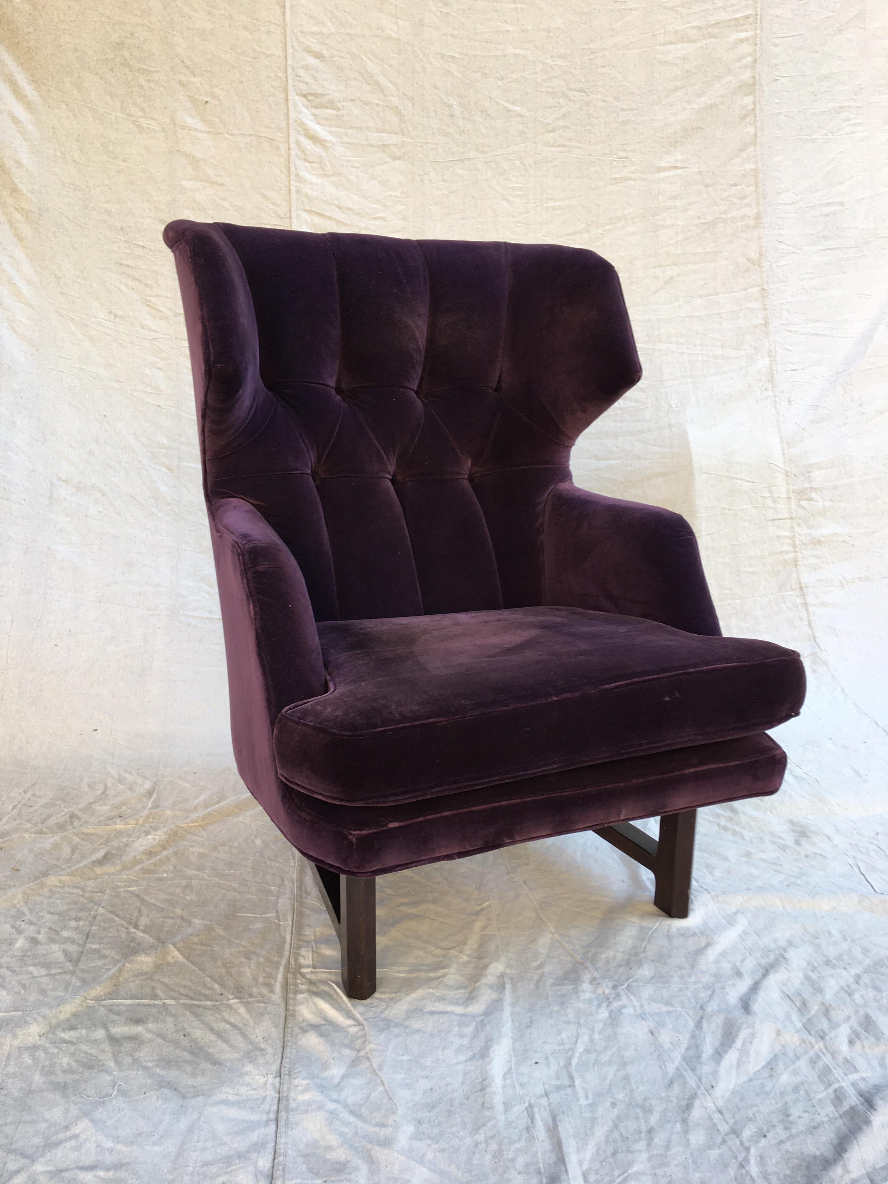 Mid-Century Modern Edward Wormley for Dunbar Janus  Wing Back Lounge Chair