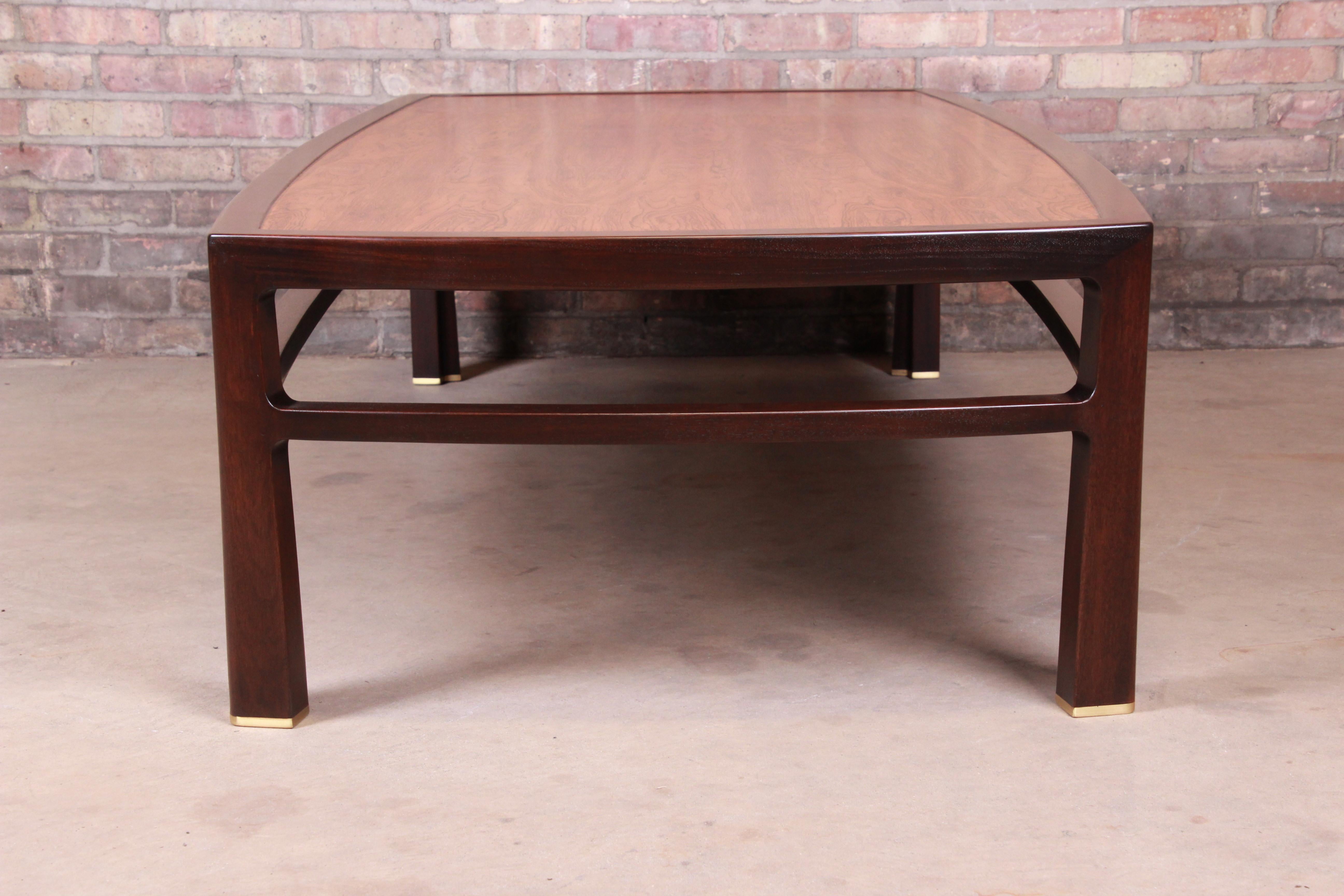Edward Wormley for Dunbar Monumental Rosewood and Walnut Coffee Table, Restored For Sale 6