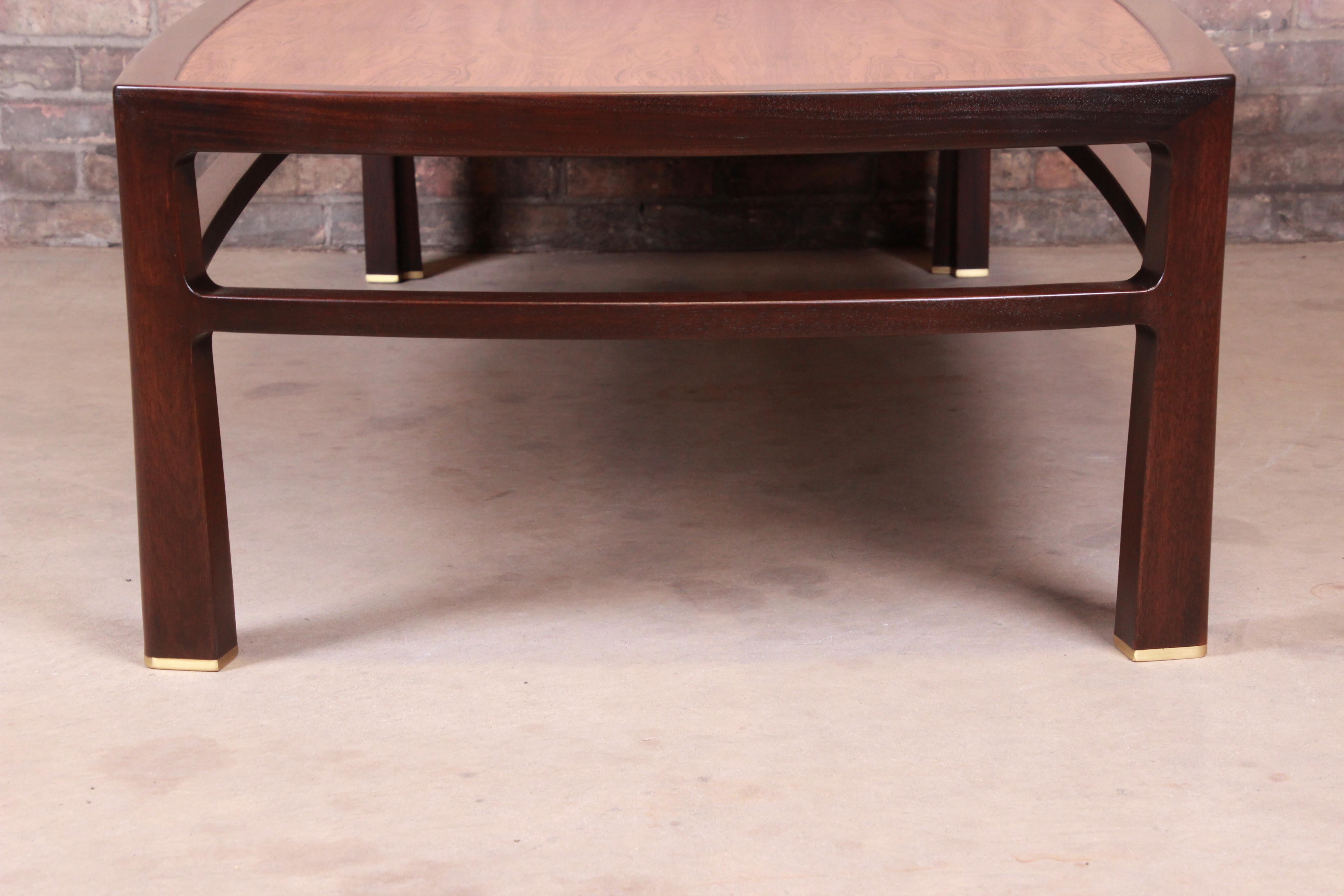 Edward Wormley for Dunbar Monumental Rosewood and Walnut Coffee Table, Restored For Sale 7