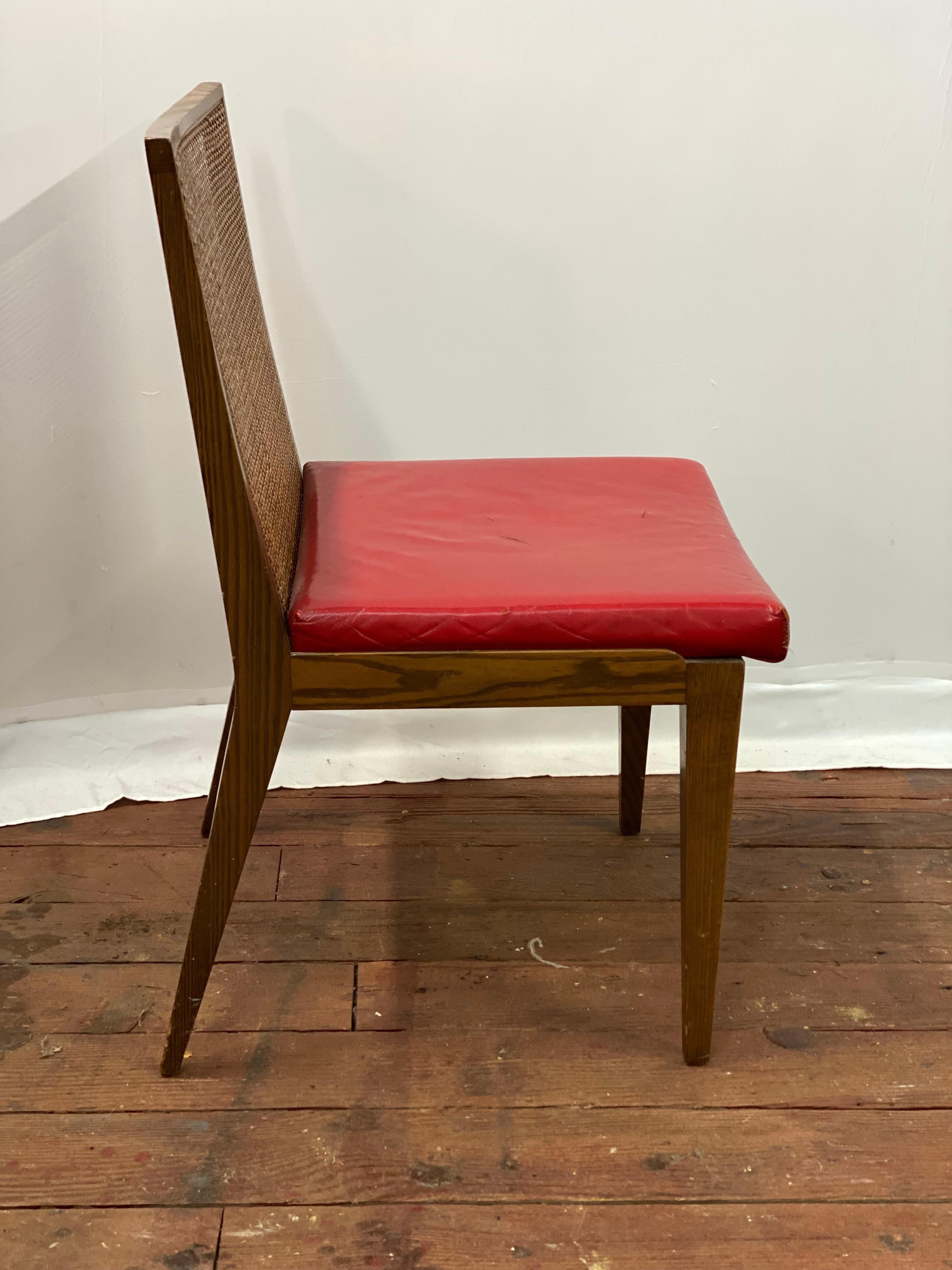 Edward Wormley for Dunbar Oak and Cane Back Dining Chairs, Set of Four in vendita 3