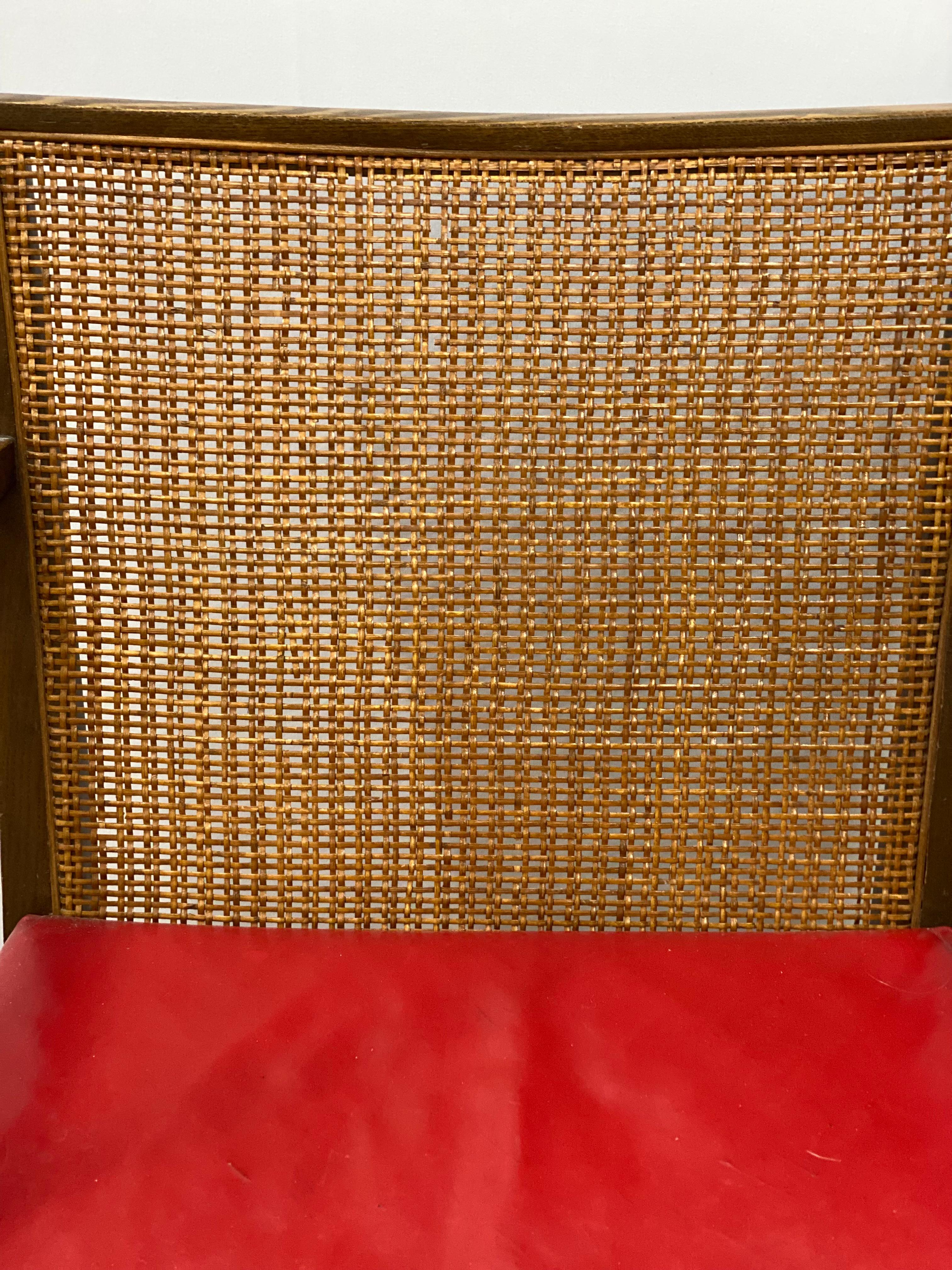 Edward Wormley for Dunbar Oak and Cane Back Dining Chairs, Set of Four in vendita 5