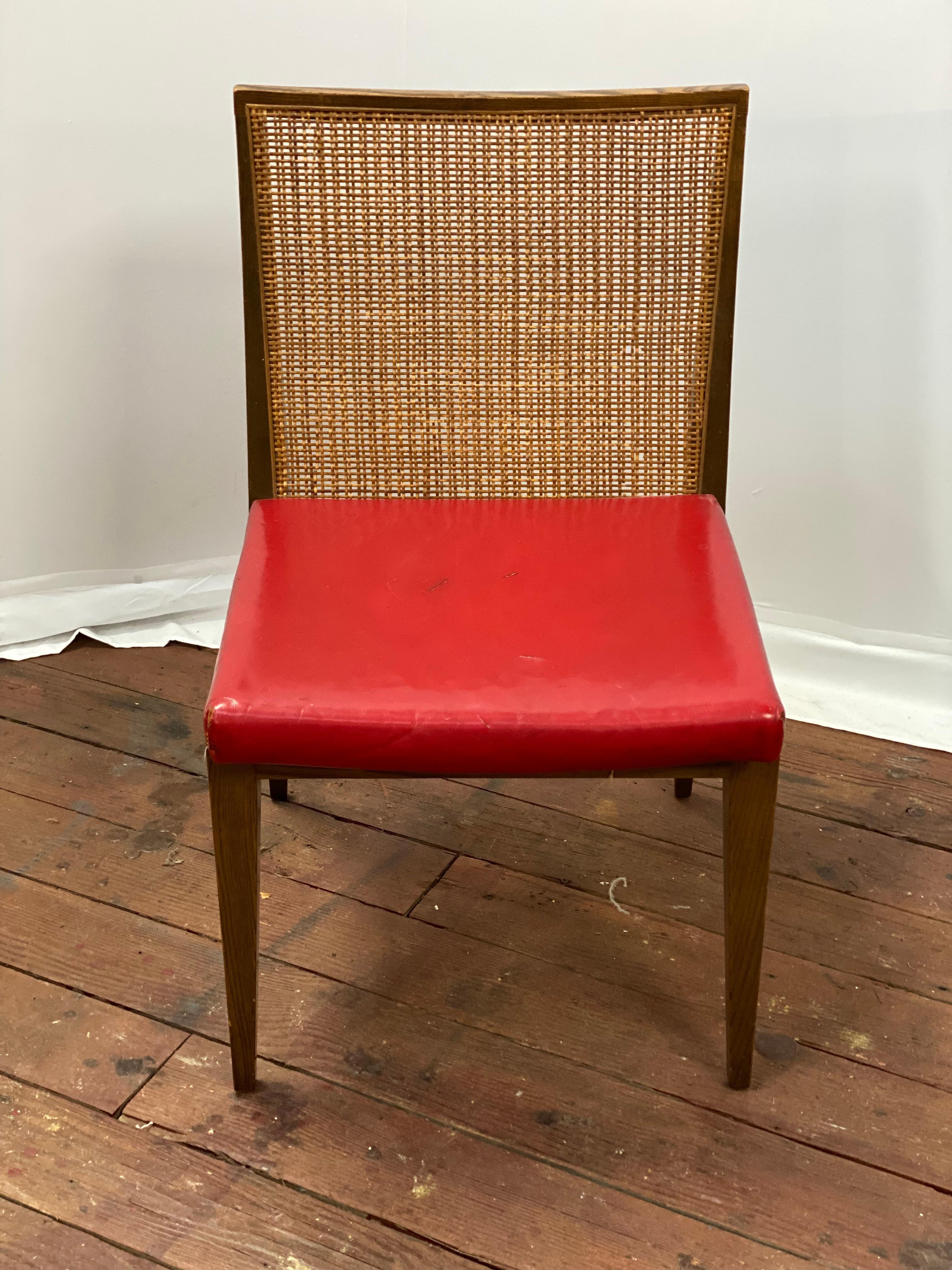 Edward Wormley for Dunbar Oak and Cane Back Dining Chairs, Set of Four in vendita 2