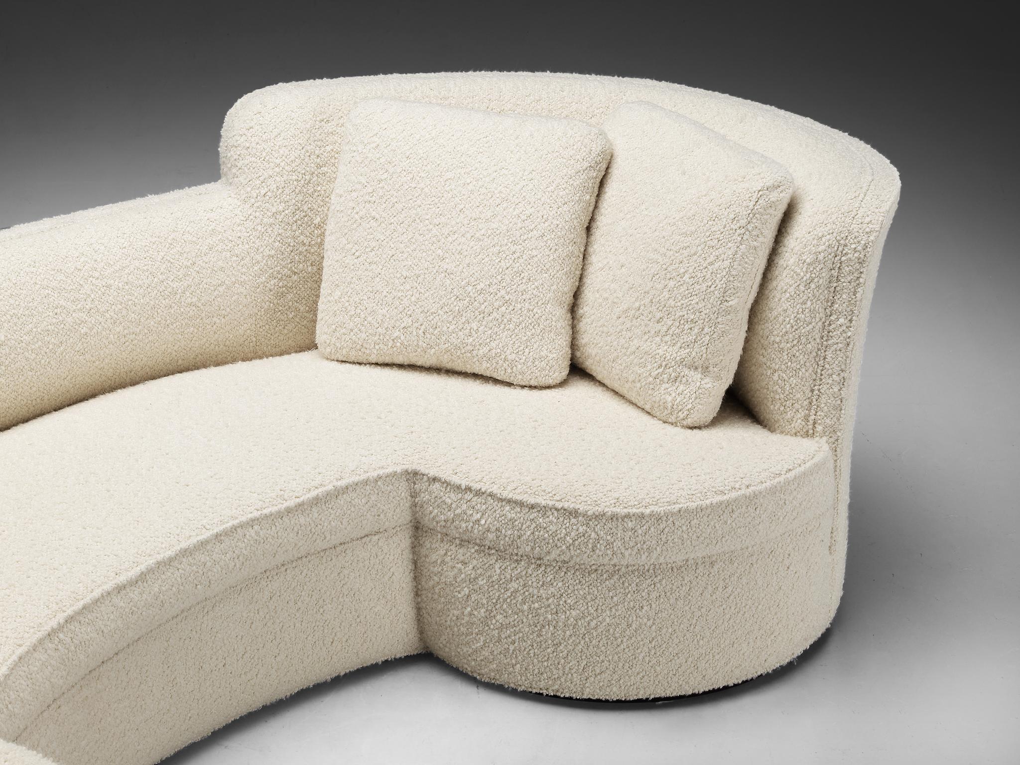 Edward Wormley für Dunbar: Sofa „Oasis“ aus weißem Bouclé  (Moderne der Mitte des Jahrhunderts) im Angebot
