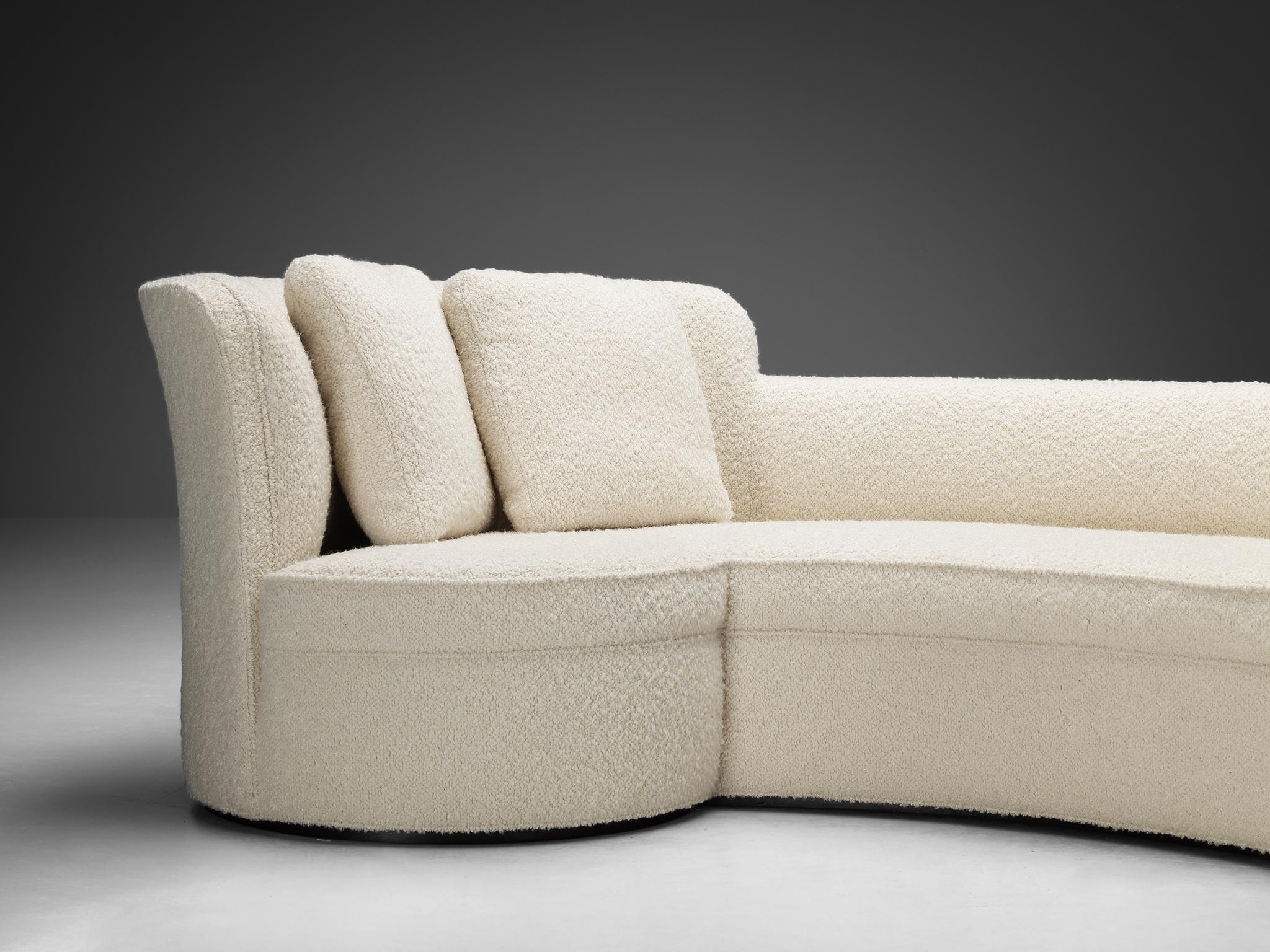 American Edward Wormley for Dunbar 'Oasis' Sofa in White Boucle  For Sale