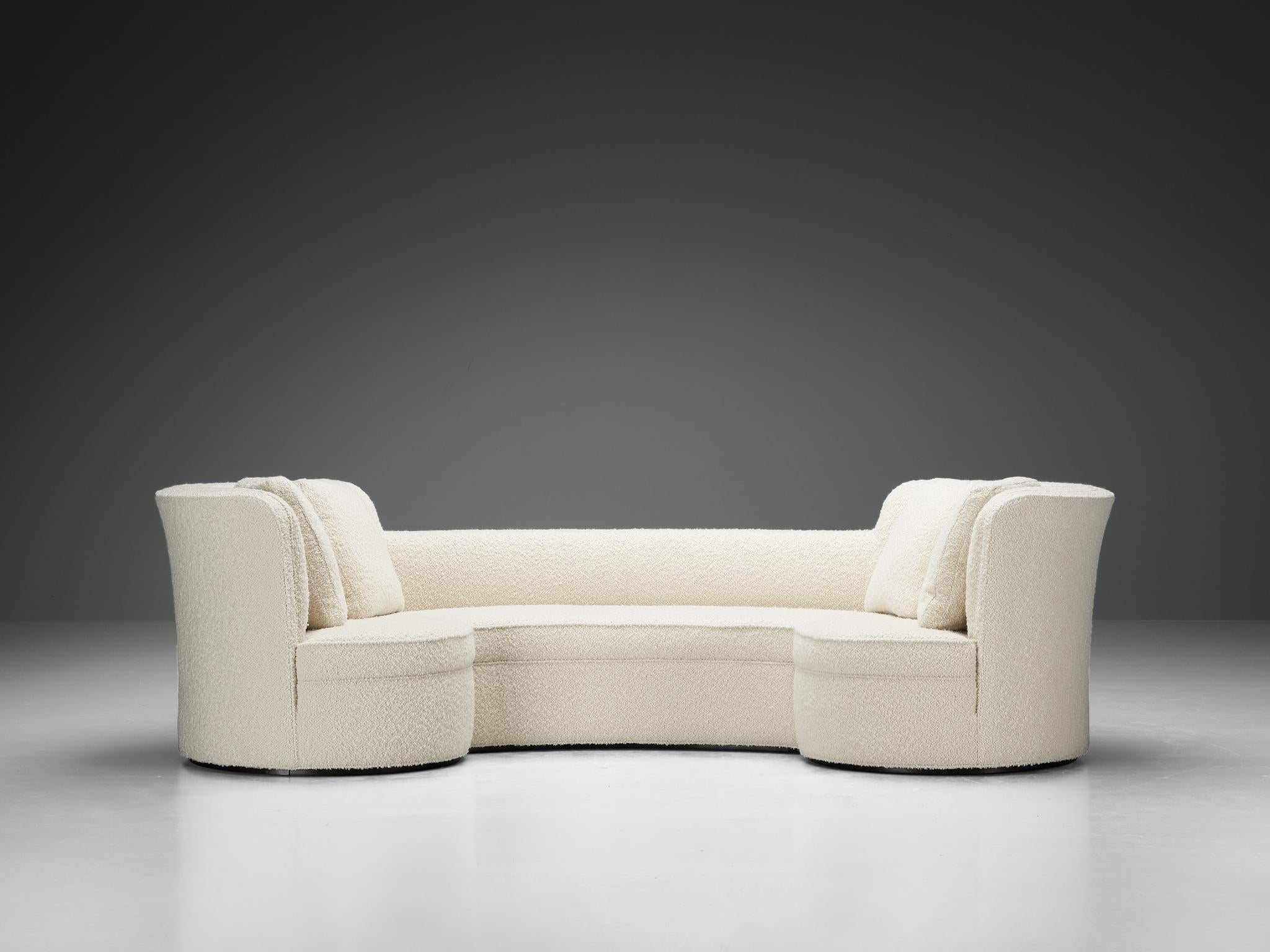 Edward Wormley for Dunbar 'Oasis' Sofa in White Boucle  In Good Condition For Sale In Waalwijk, NL
