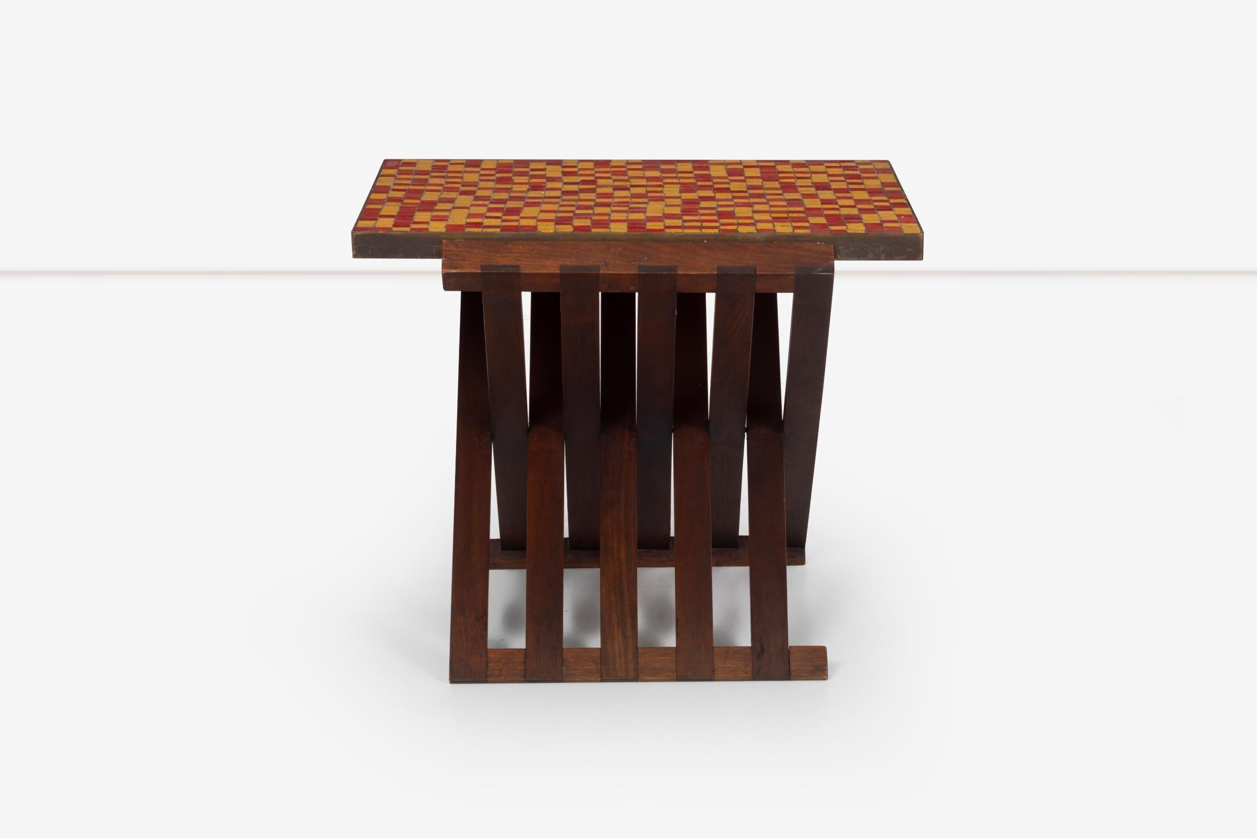 Mid-Century Modern Edward Wormley for Dunbar Occasional Table with Murano Mosaic Tiles For Sale