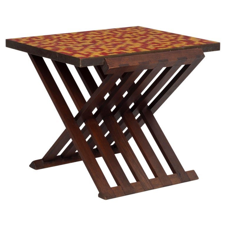 Edward Wormley for Dunbar Occasional Table with Murano Mosaic Tiles For Sale