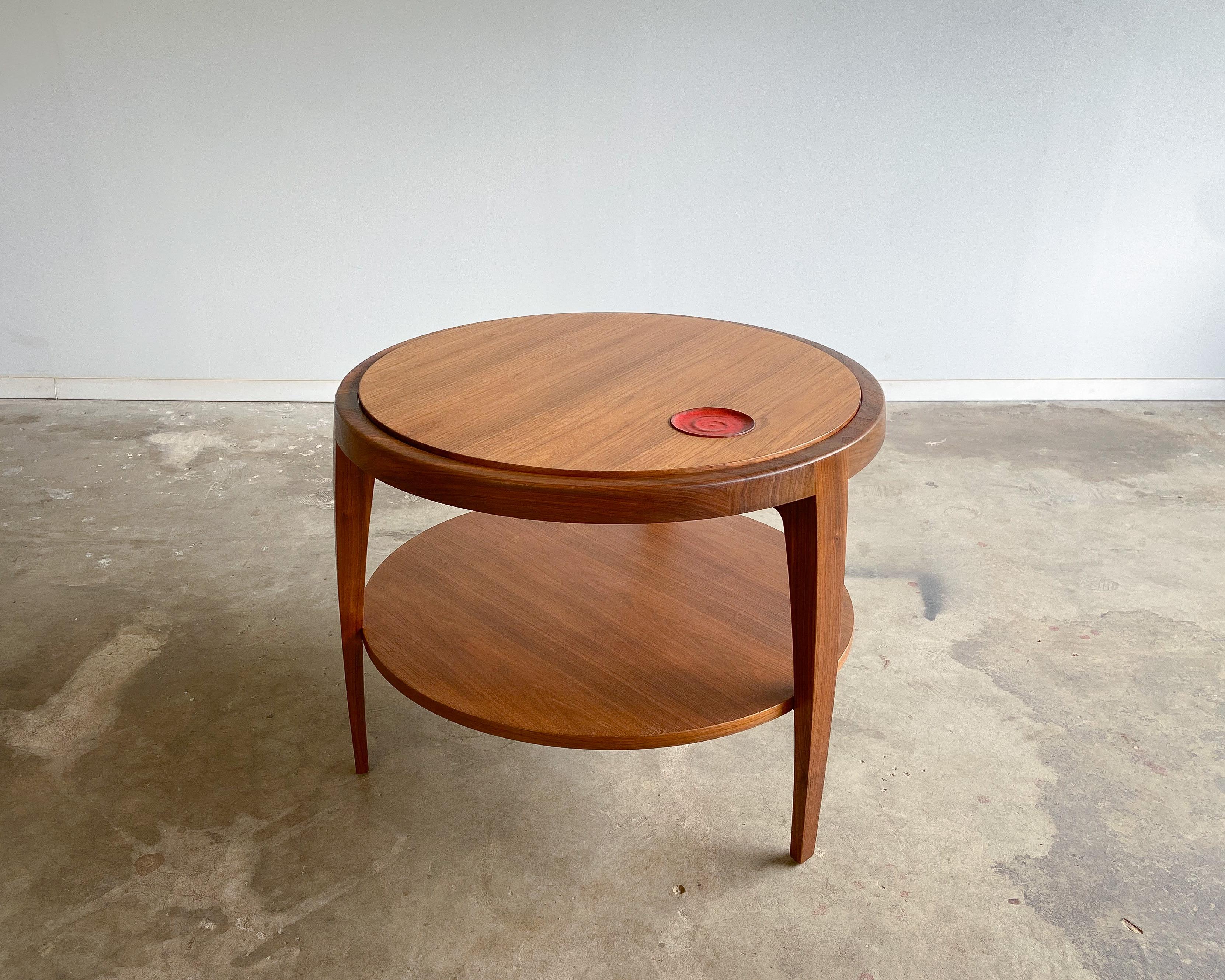 American Edward Wormley for Dunbar Occasional Table with Natzler Tile, 1950s For Sale