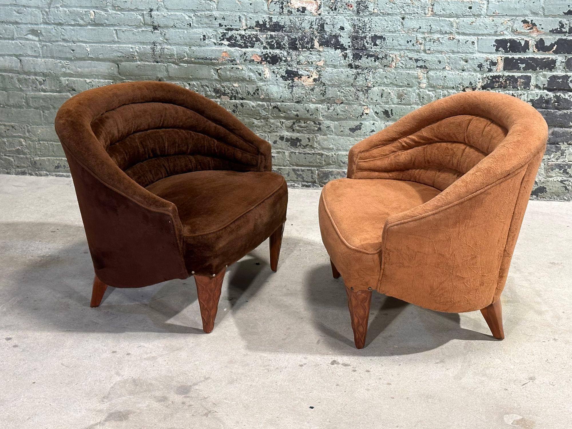 Tissu d'ameublement Paire de chaises longues Janus d'Edward Wormley pour Dunbar, 1957 en vente