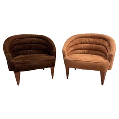 Edward Wormley for Dunbar Pair Janus Lounge Chairs, 1957