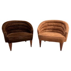 Edward Wormley para Dunbar Pareja de sillas de salón Janus, 1957