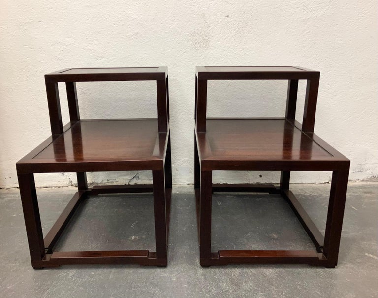 American Edward Wormley for Dunbar, Pair Mahogany End Tables For Sale
