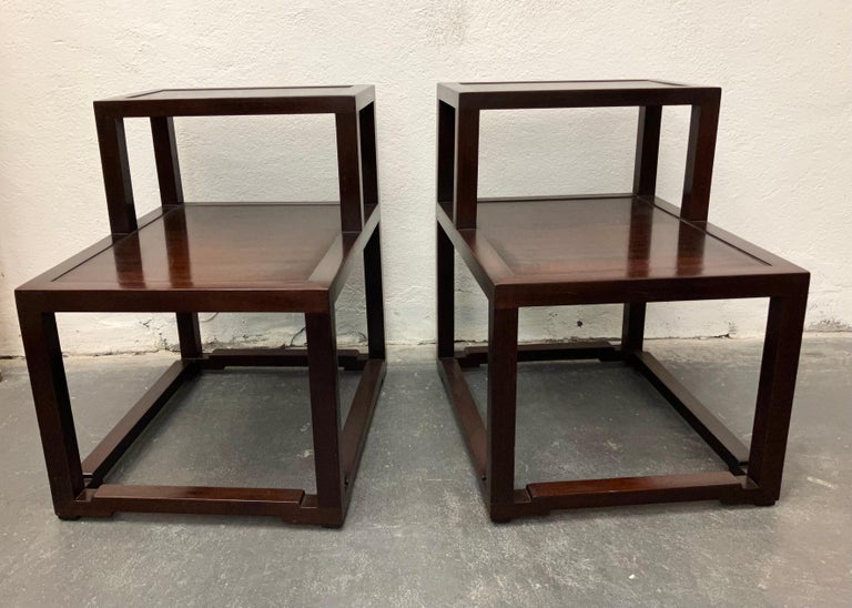 Edward Wormley for Dunbar, Pair Mahogany End Tables In Good Condition For Sale In Brooklyn, NY