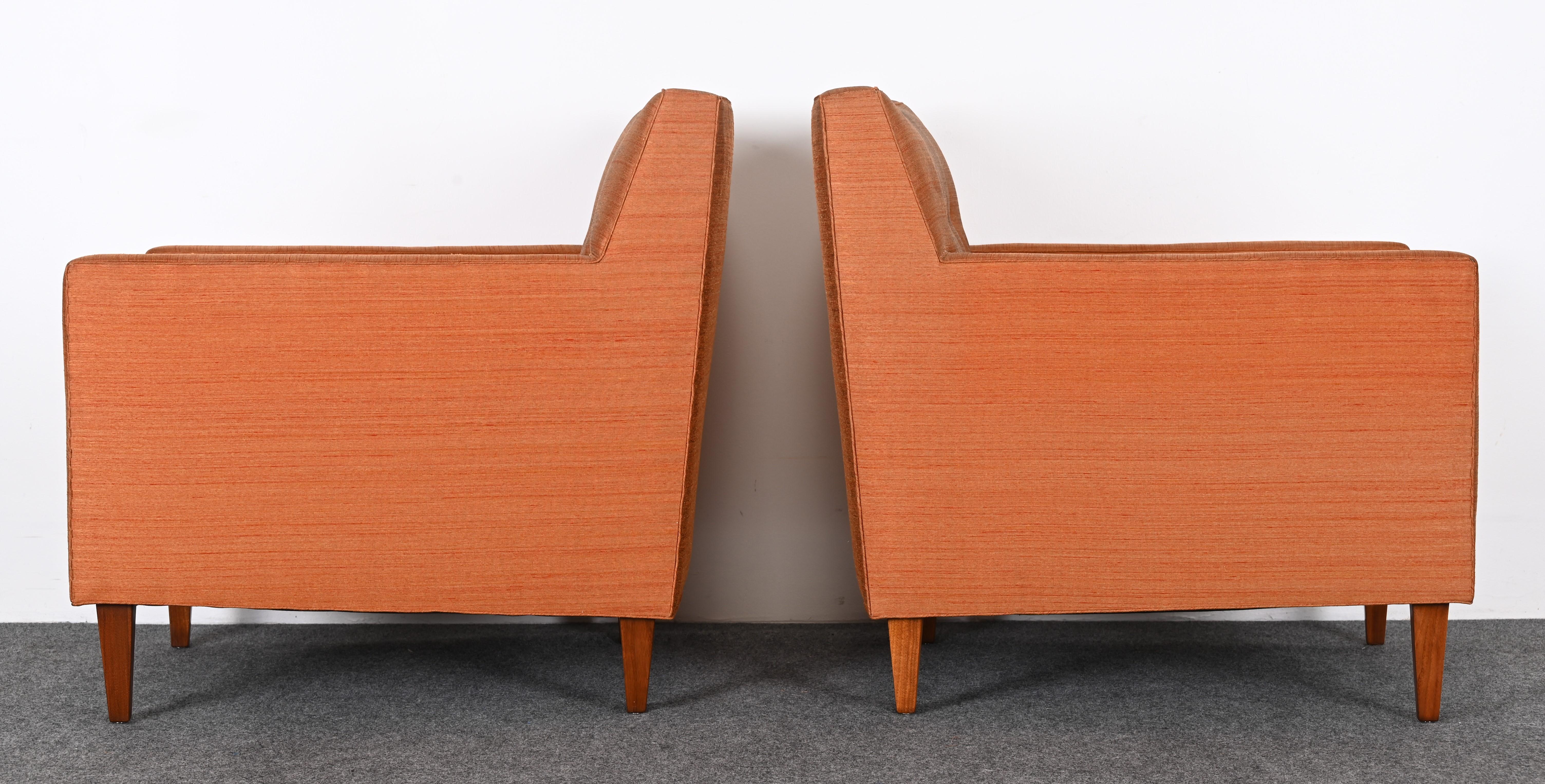 Edward Wormley pour Dunbar Paire de chaises à accoudoirs ou de chaises longues, années 1950 en vente 3