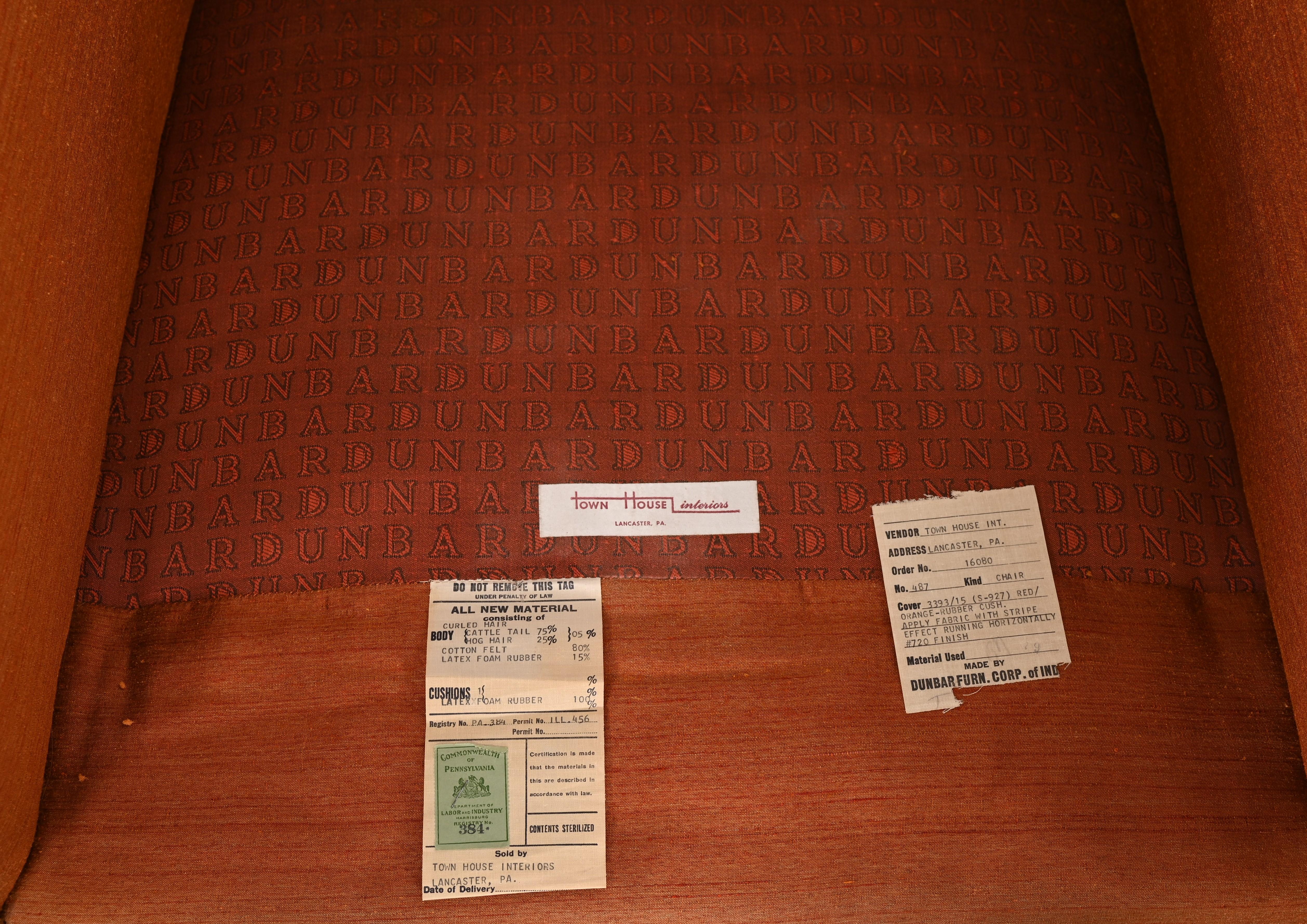 Edward Wormley pour Dunbar Paire de chaises à accoudoirs ou de chaises longues, années 1950 en vente 6