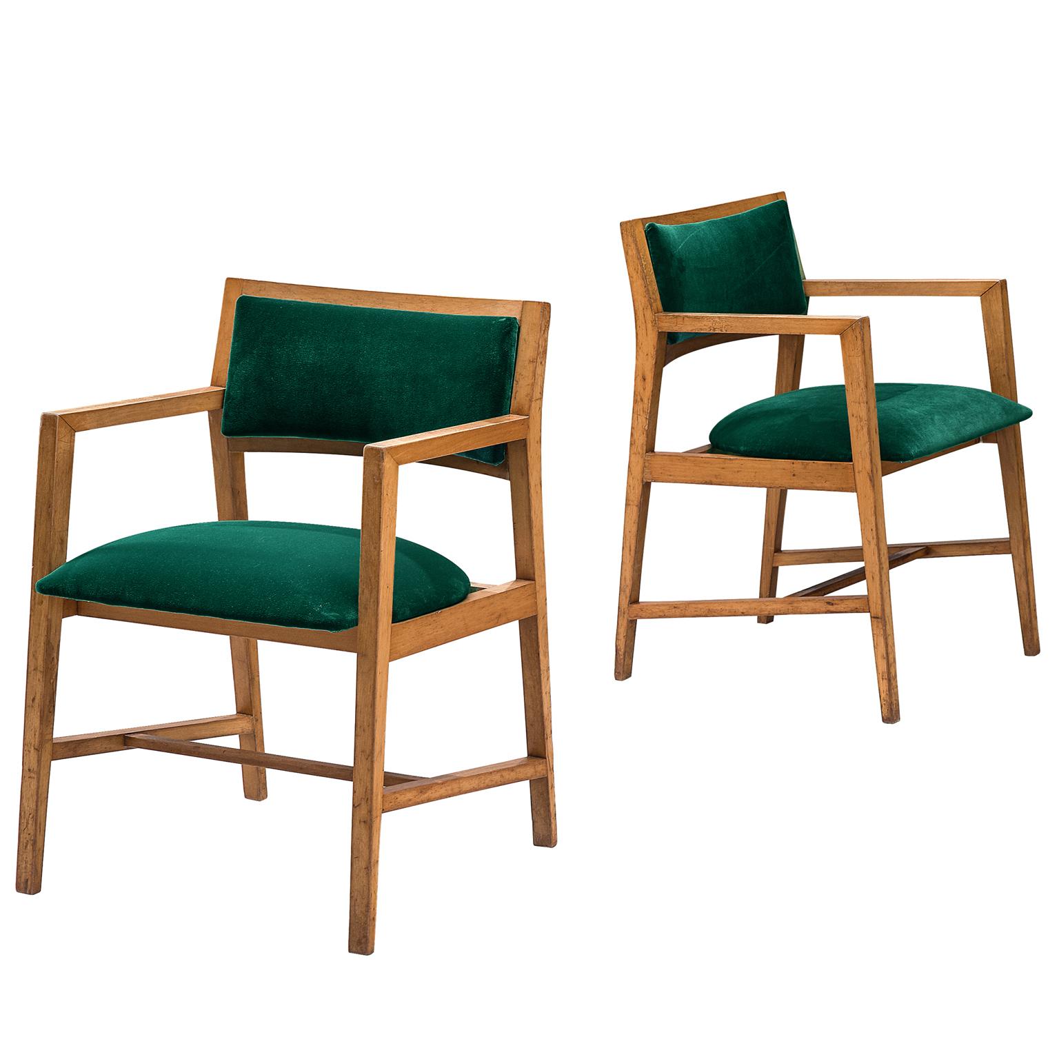 Edward Wormley for Dunbar Pair of Green Armchairs