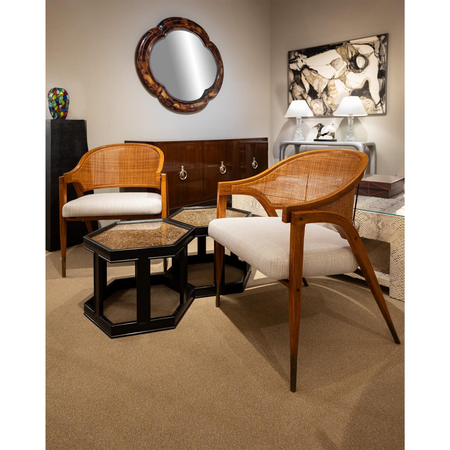 Edward Wormley for Dunbar Pair of Iconic Lounge Chairs in Laminated Ash 1954 2