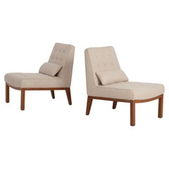 Edward Wormley para Dunbar Pareja de sillas Slipper Años 50