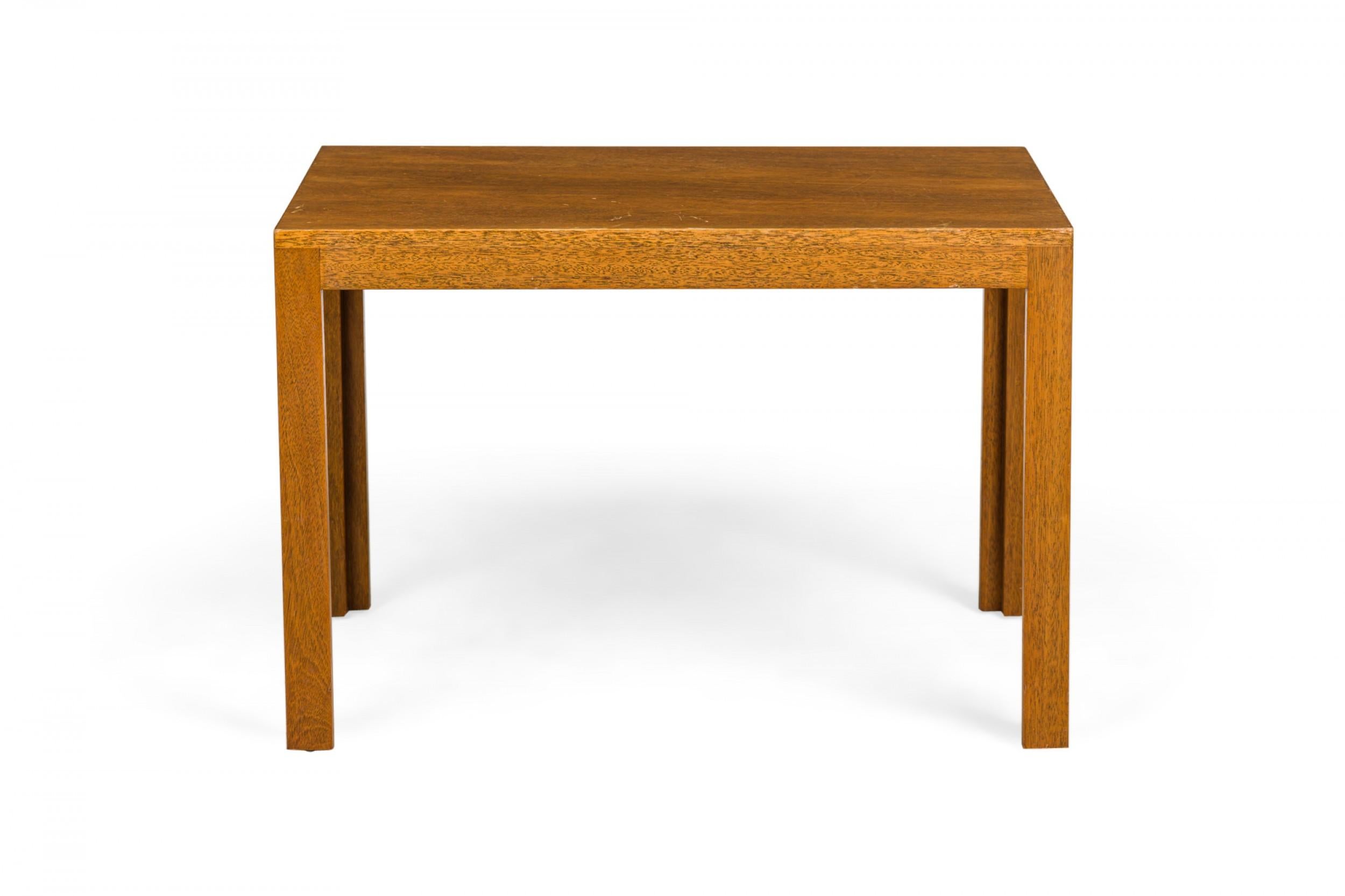 American Mid-Century Parsons-style end table with a wooden rectangular form. (EDWARD WORMLEY FOR DUNBAR FURNITURE COMPANY)
