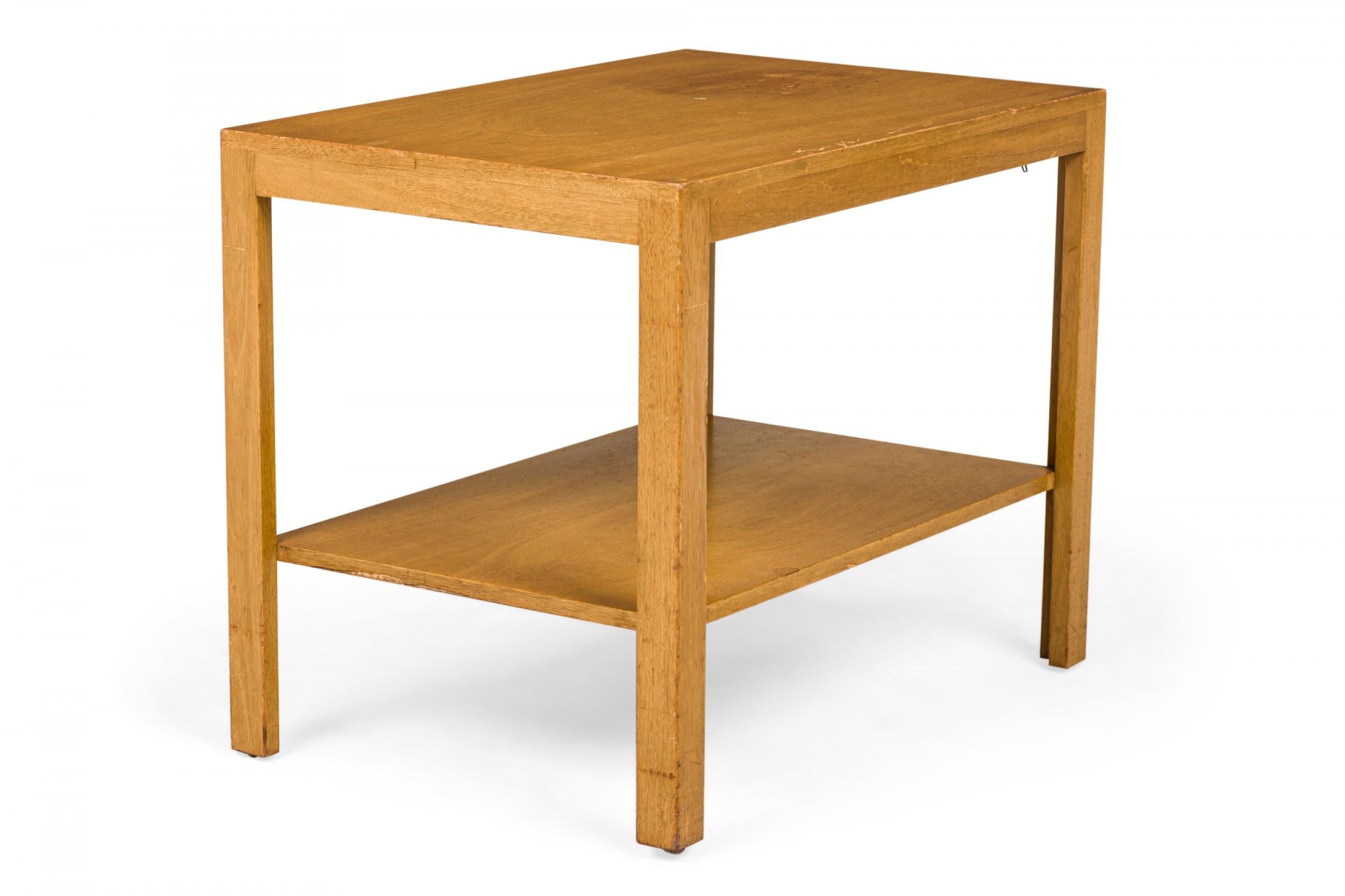 American Edward Wormley For Dunbar Parsons Style Wooden Stretcher Shelf End / Side Table For Sale