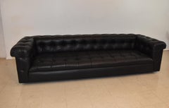 Edward Wormley for Dunbar Party Sofa Model 5407 in Black Leather
