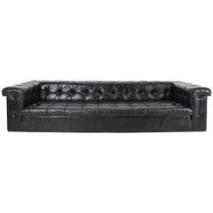 Edward Wormley for Dunbar Party Sofa Model 5407 in Black Leather