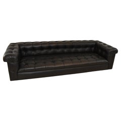 Edward Wormley for Dunbar Party Sofa Model 5407 in Black Leather