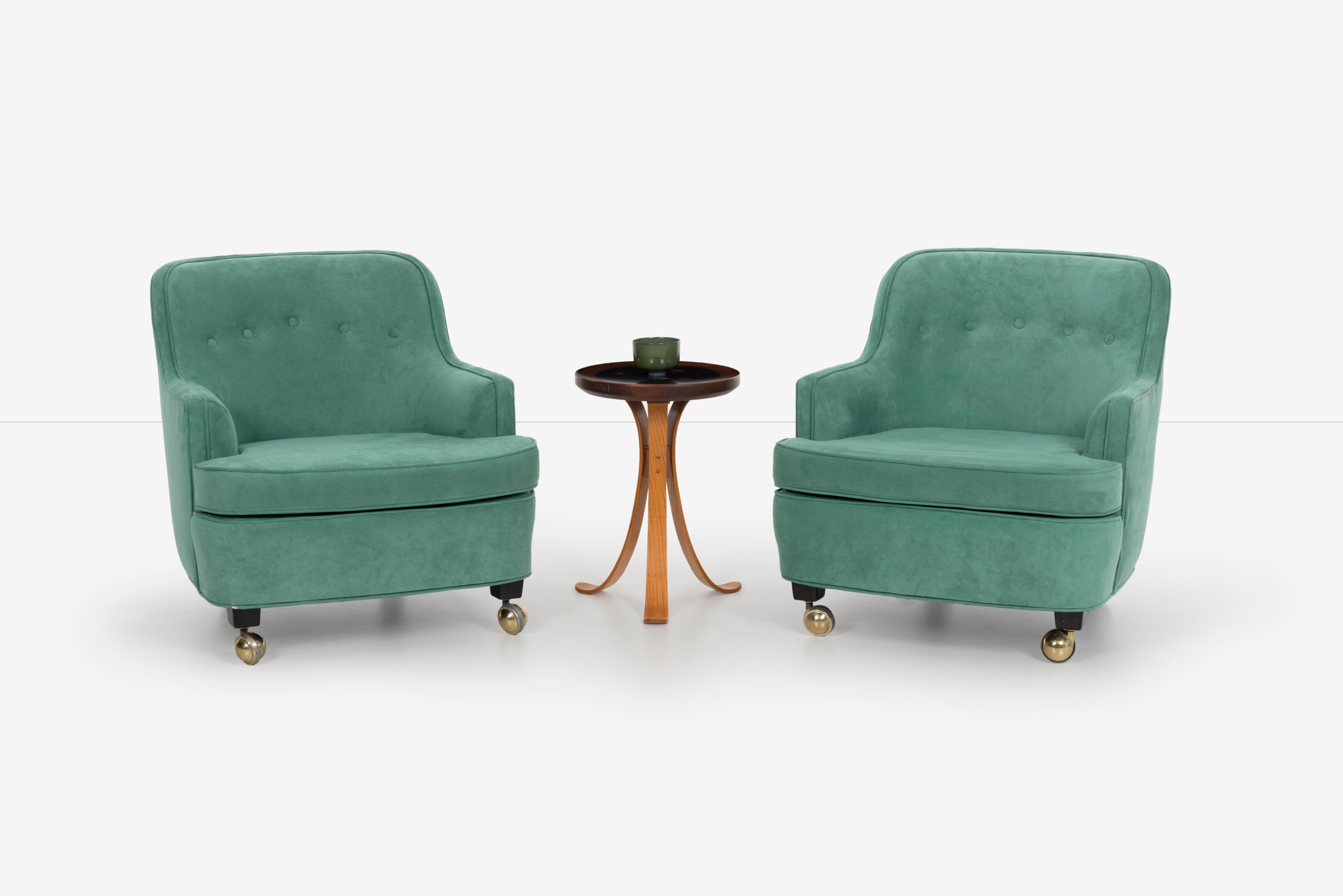 Upholstery Edward Wormley for Dunbar Pull-Up Lounge Chairs