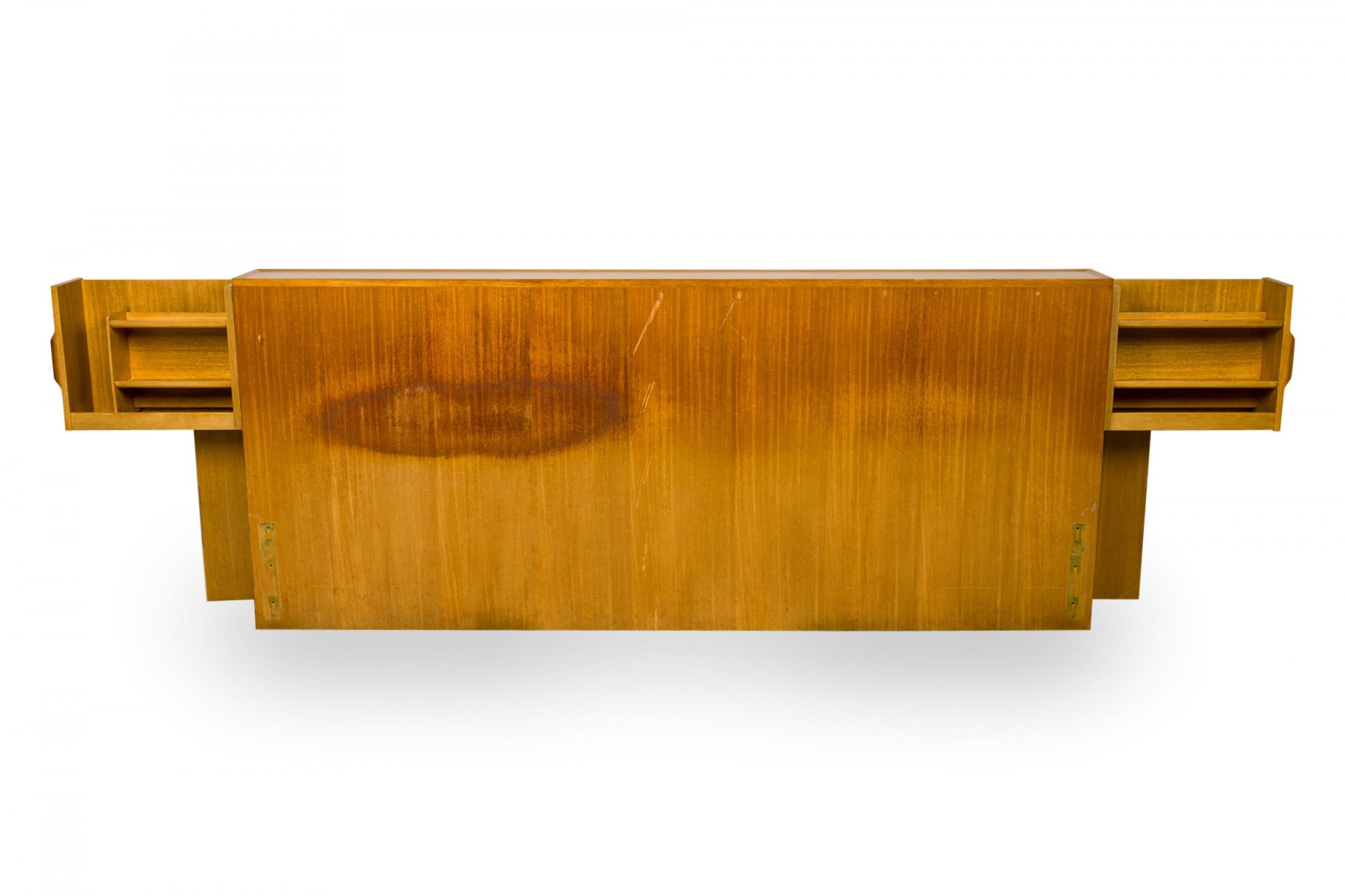 20th Century Edward Wormley for Dunbar Queen Size Wooden Storage Headboard For Sale