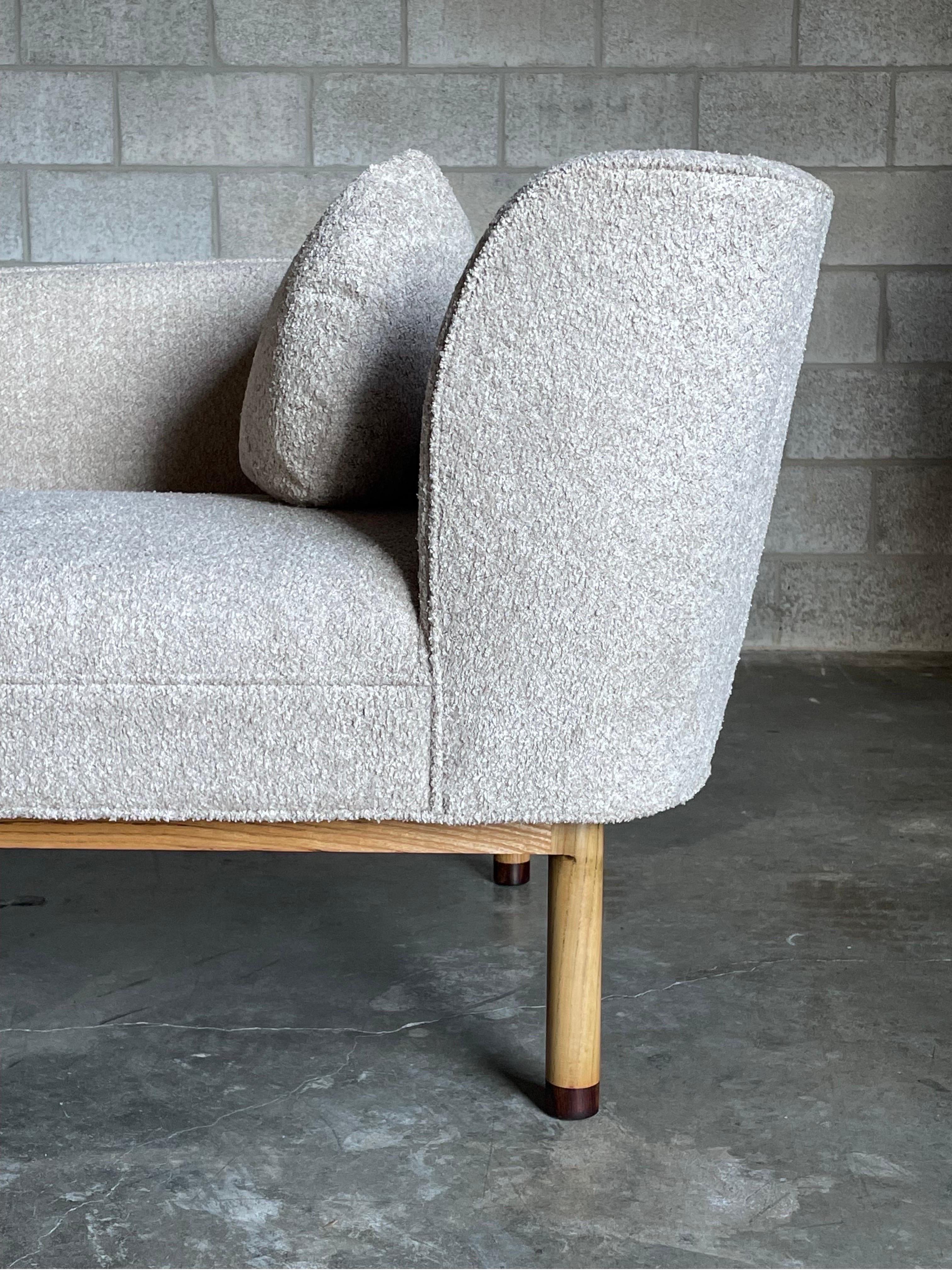 Edward Wormley for Dunbar Rare Chaise Lounge in Bouclé and Ash 7