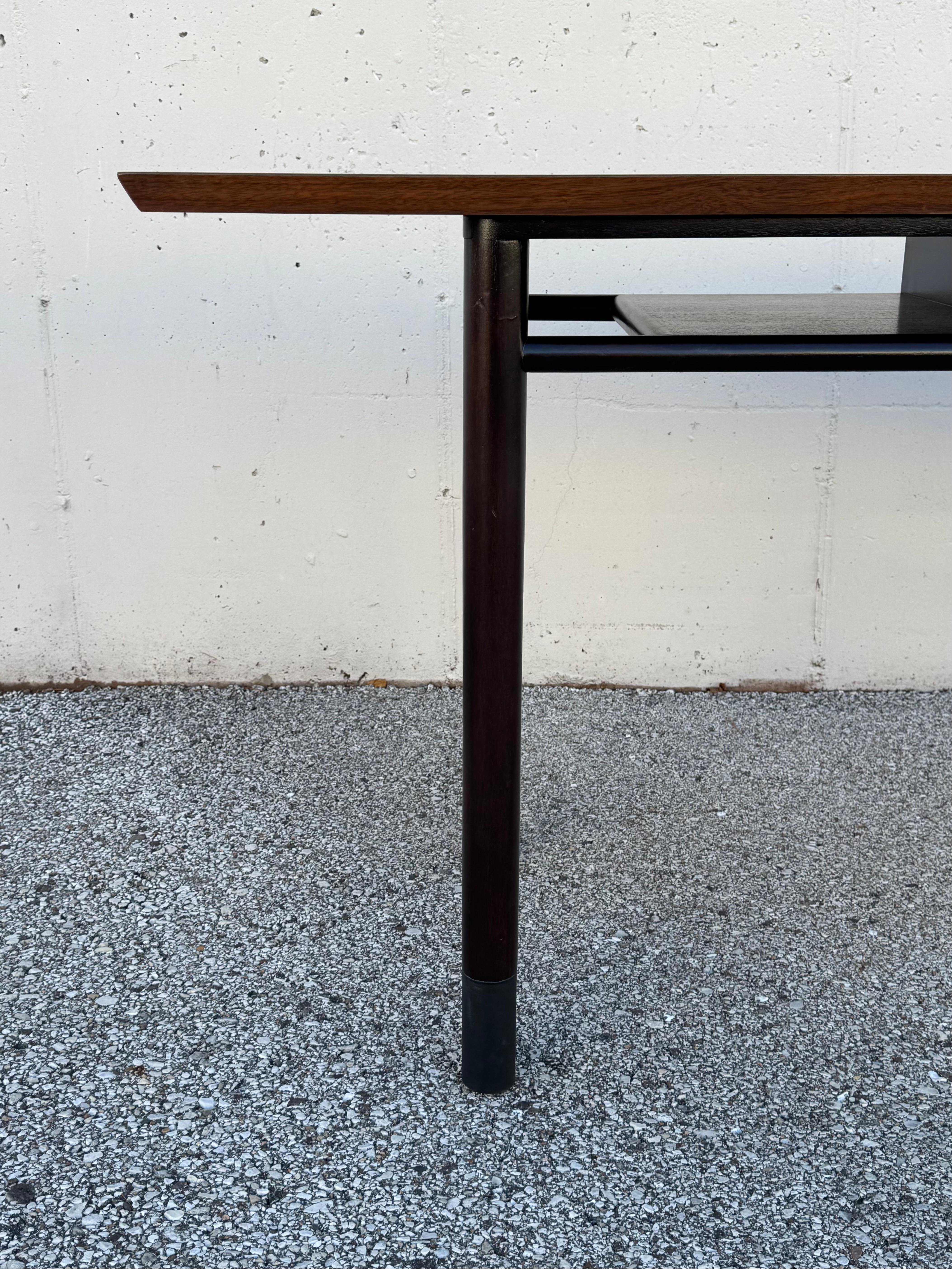 Edward Wormley for Dunbar Refinished Two-Tone Console or Sofa Table with Drawer For Sale 10