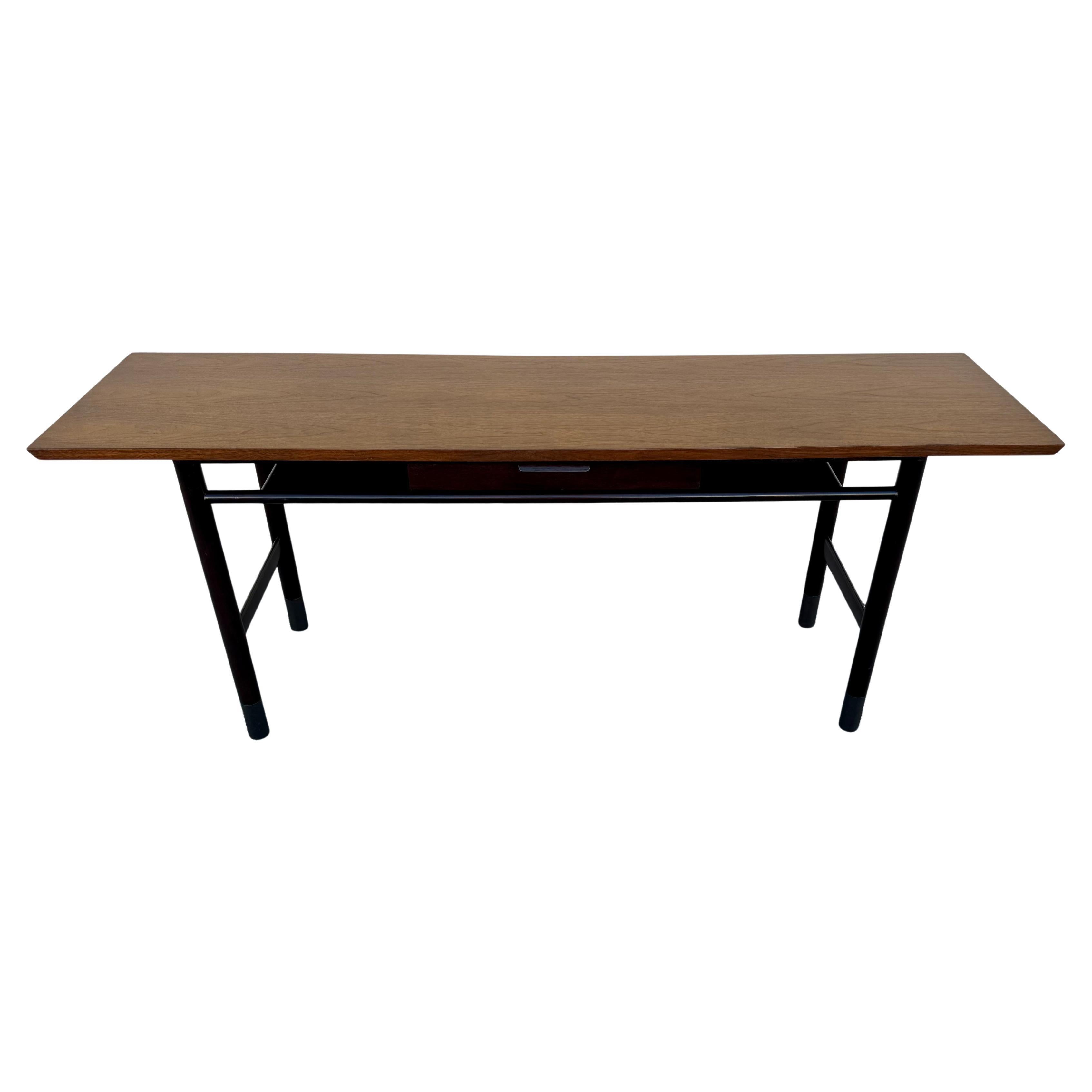 Edward Wormley for Dunbar Refinished Two-Tone Console or Sofa Table with Drawer For Sale