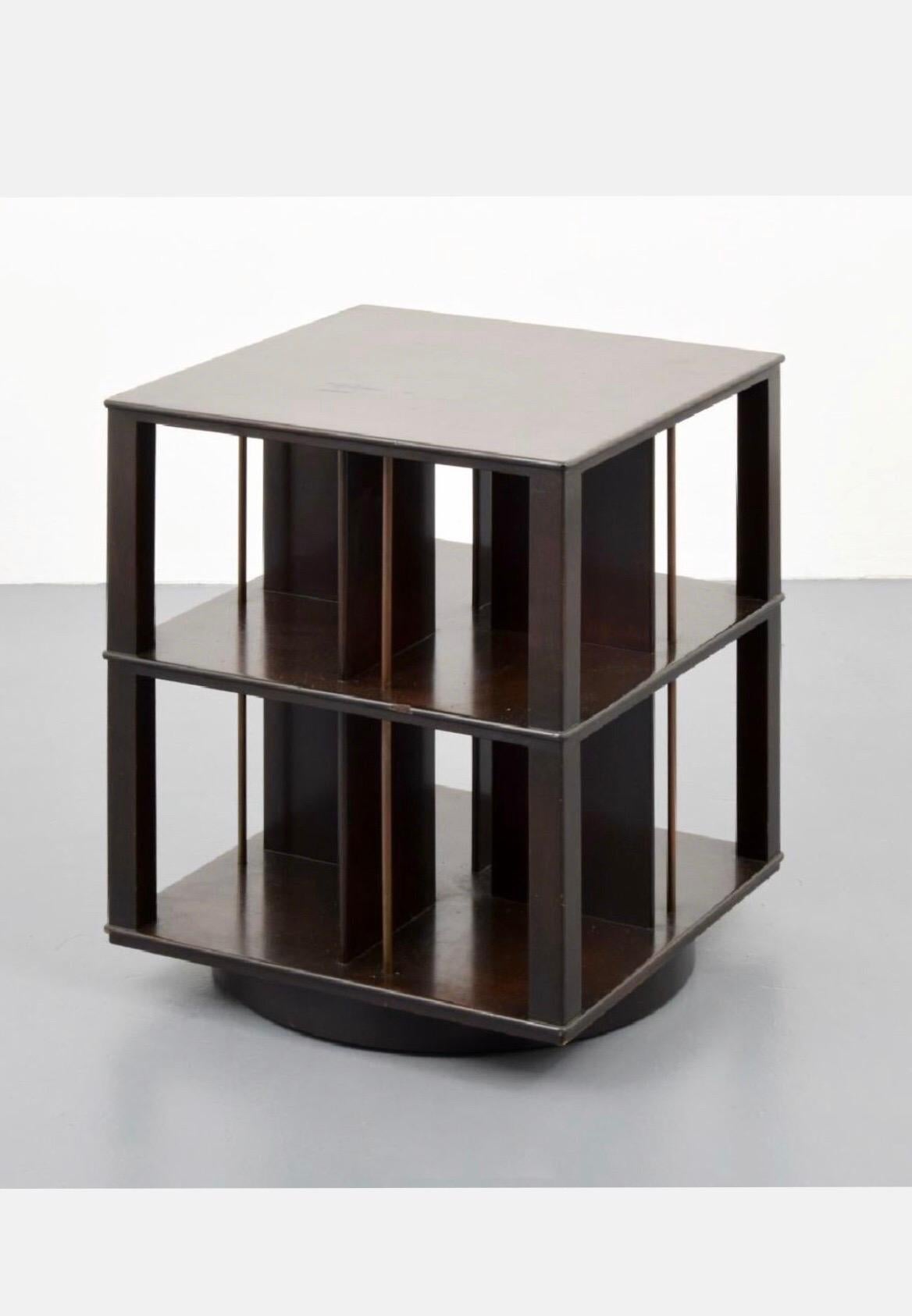 Brass Edward Wormley for Dunbar Revolving Bookcase Table