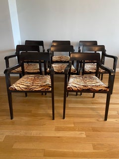 Edward Wormley for Dunbar Riemerschmid Set of 8 dining armchairs dark mahogany