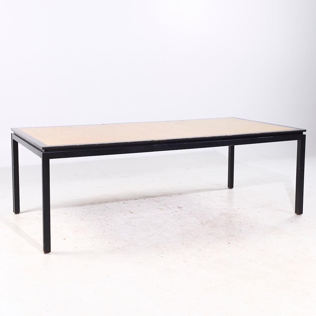 Edward Wormley for Dunbar Rosewood and Ebonized Oak Dining Table with 2 Leaves For Sale 5